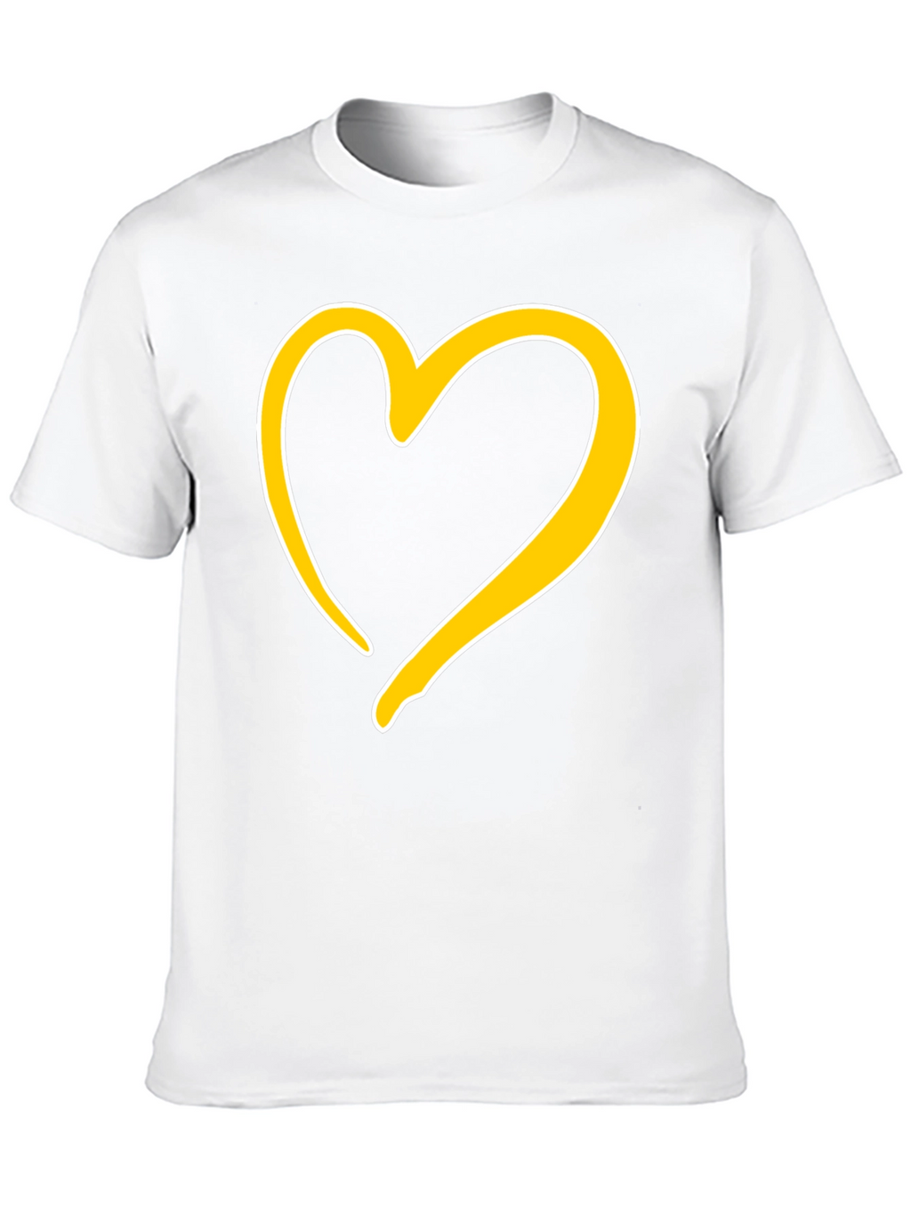 Black T-Shirt with Golden Heart Design