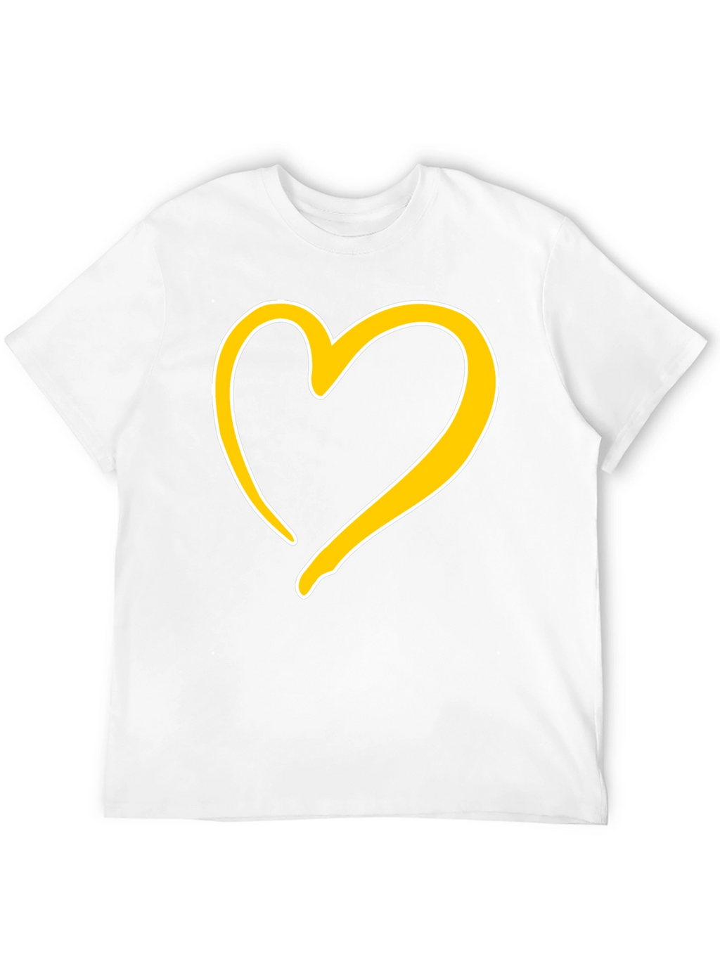Black T-Shirt with Golden Heart Design