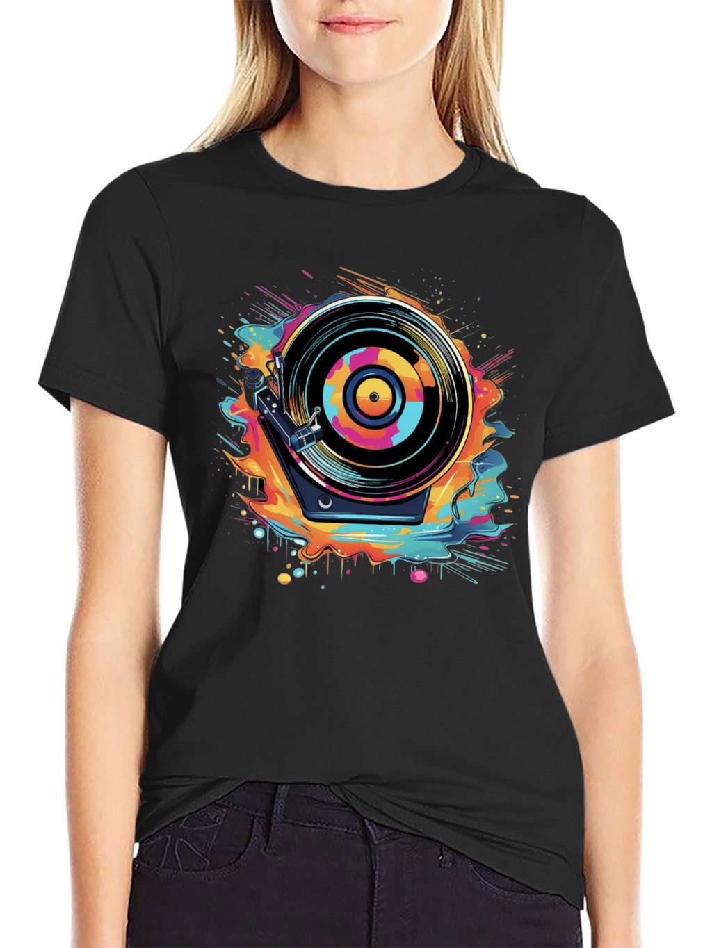 Retro Turntable Graphic Tee - Cool Music Lover Shirt