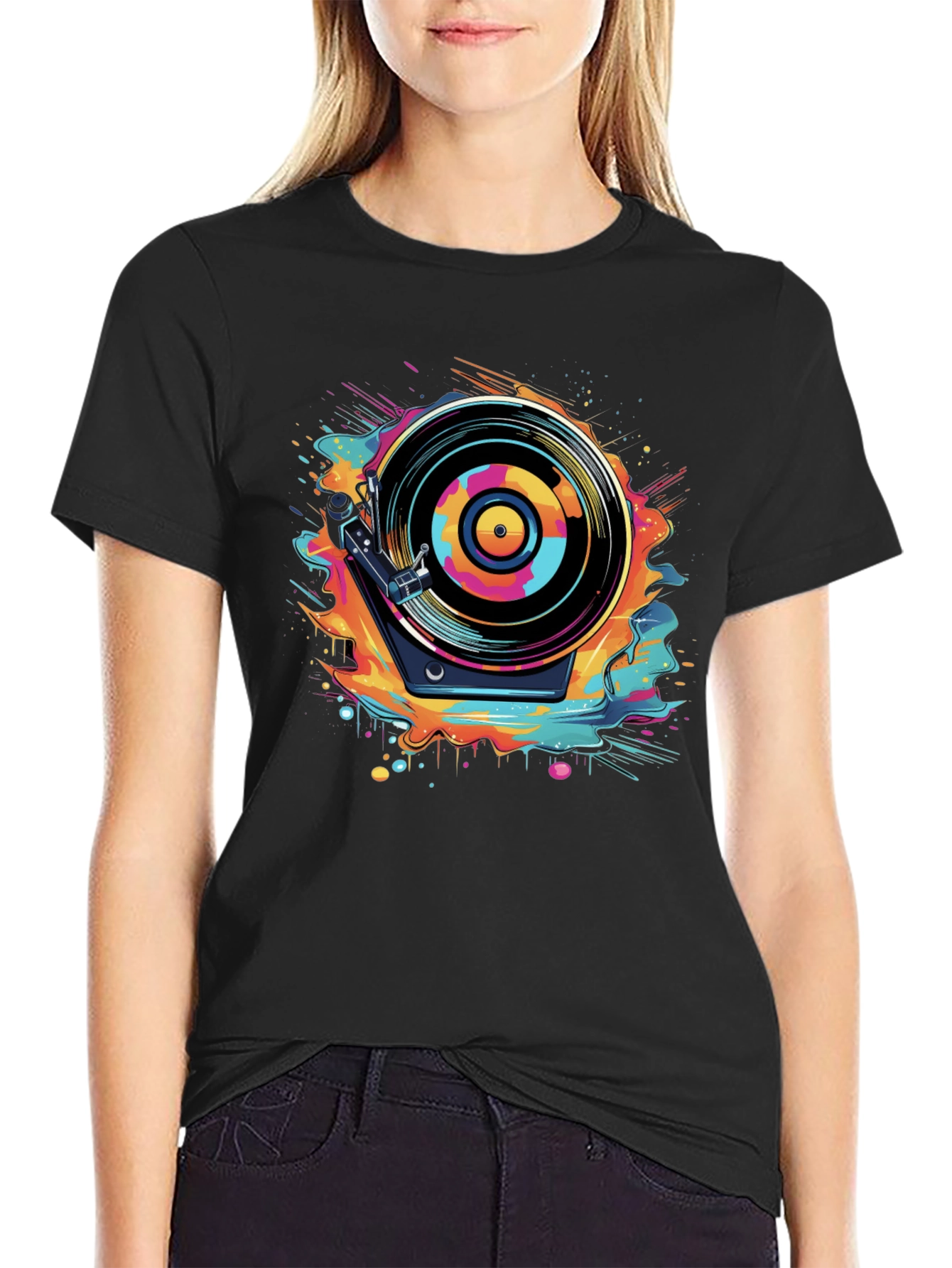 Retro Turntable Graphic Tee - Cool Music Lover Shirt