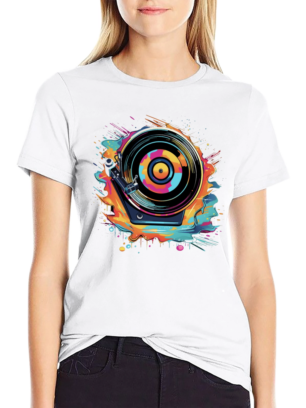 Retro Turntable Graphic Tee - Cool Music Lover Shirt