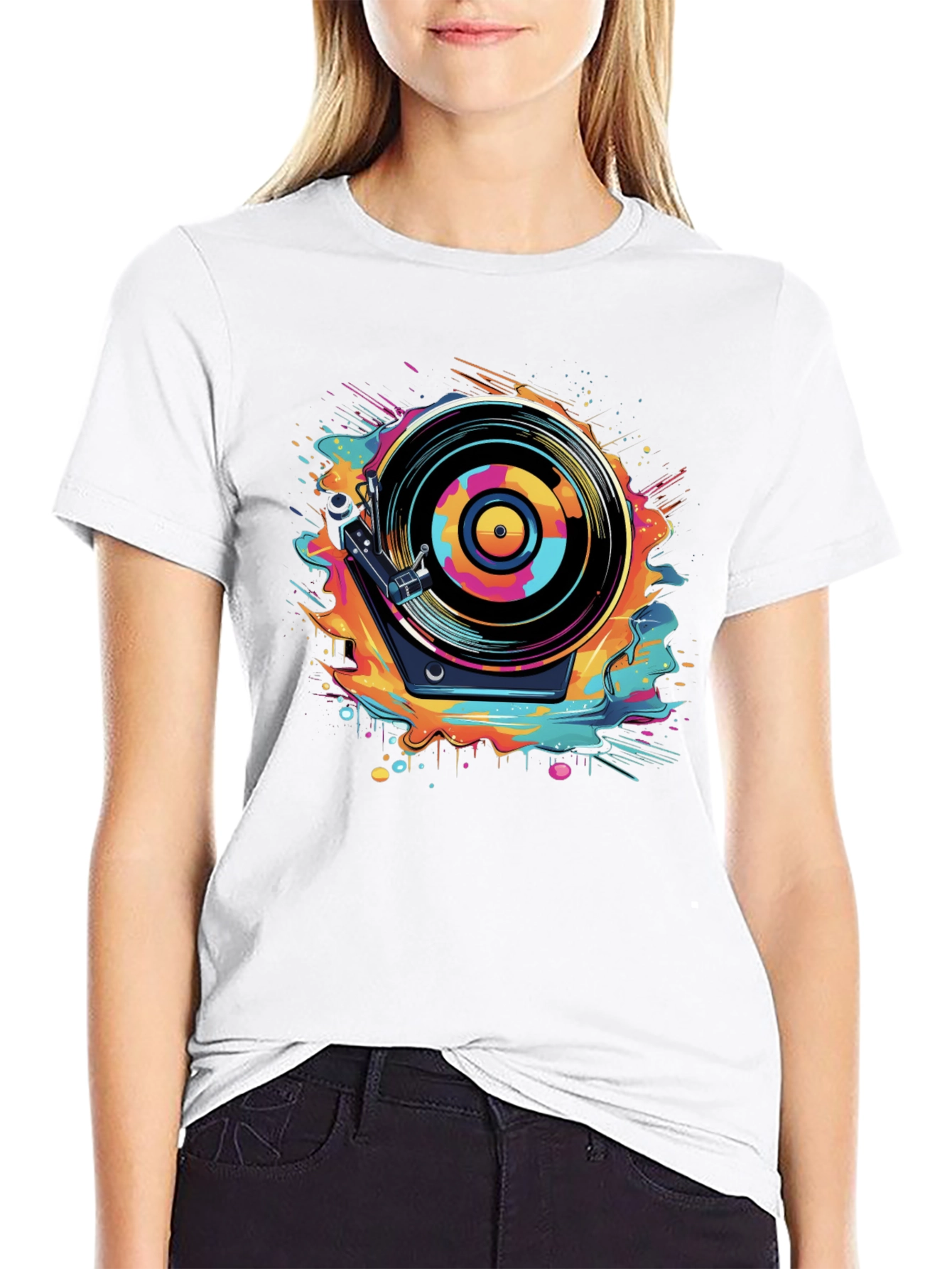 Retro Turntable Graphic Tee - Cool Music Lover Shirt