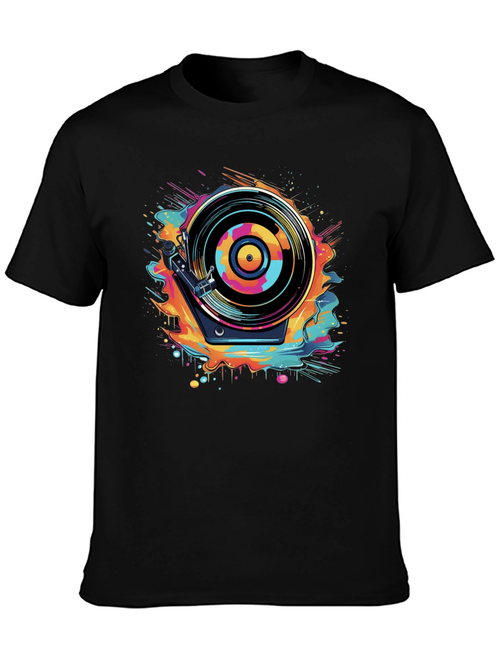 Retro Turntable Graphic Tee - Cool Music Lover Shirt