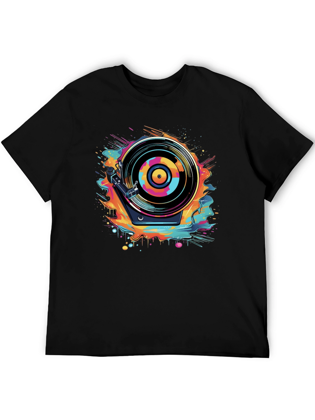 Retro Turntable Graphic Tee - Cool Music Lover Shirt