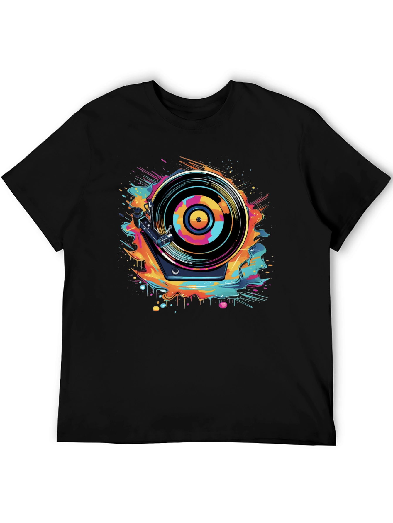 Retro Turntable Graphic Tee - Cool Music Lover Shirt