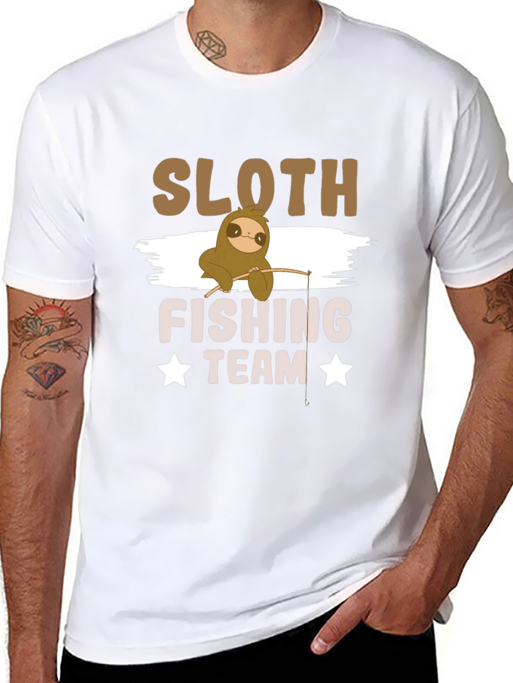 Sloth Fishing Team T-Shirt - Funny Graphic Tee