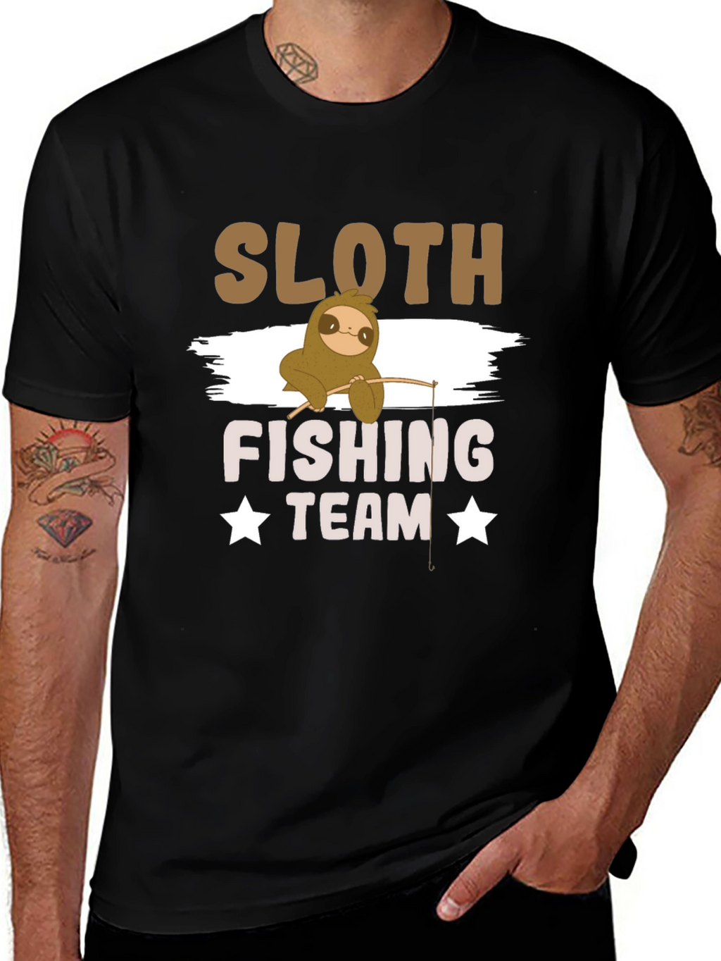 Sloth Fishing Team T-Shirt - Funny Graphic Tee