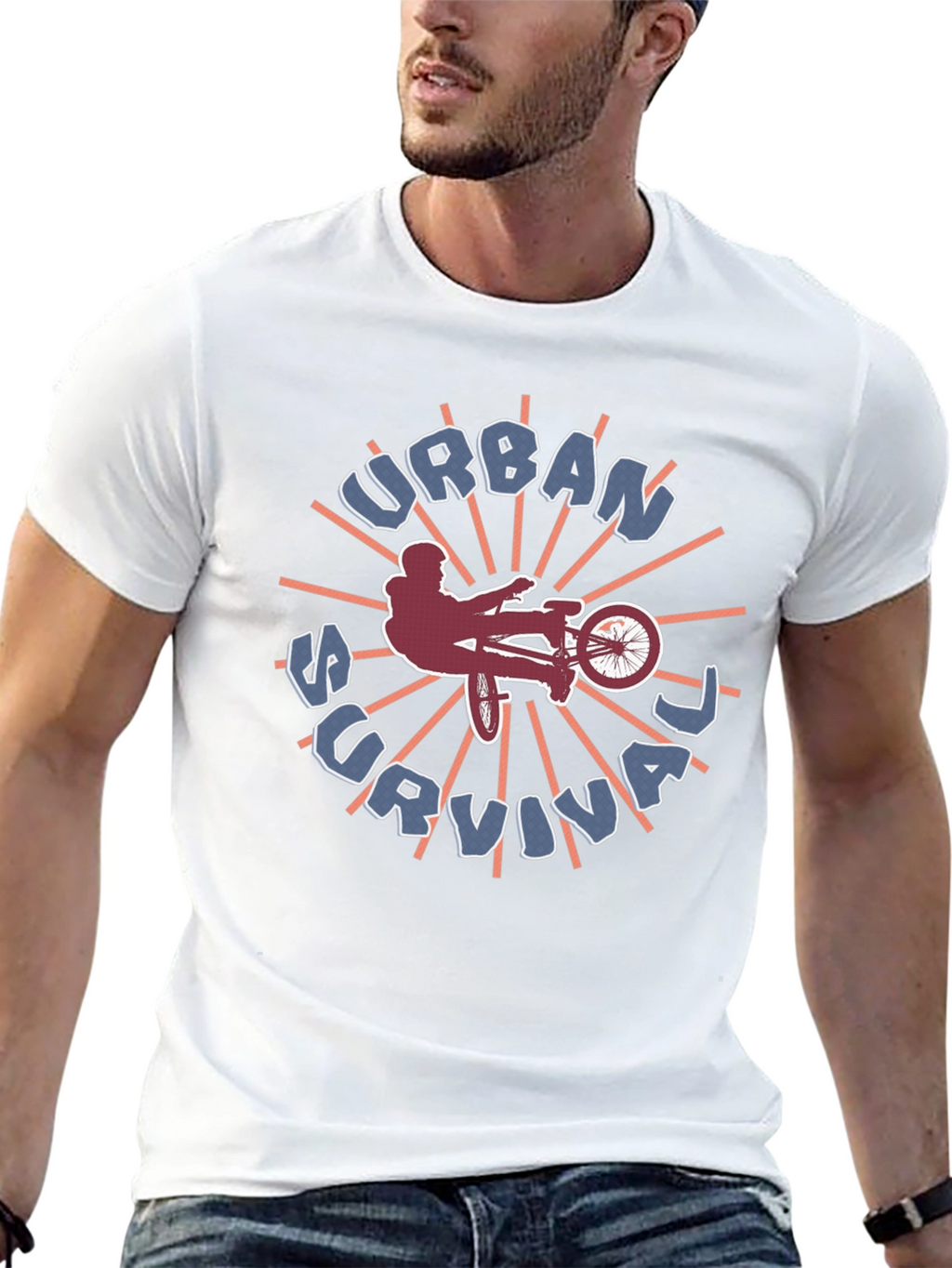 Urban Survival Graphic Tee - BMX Biker Style