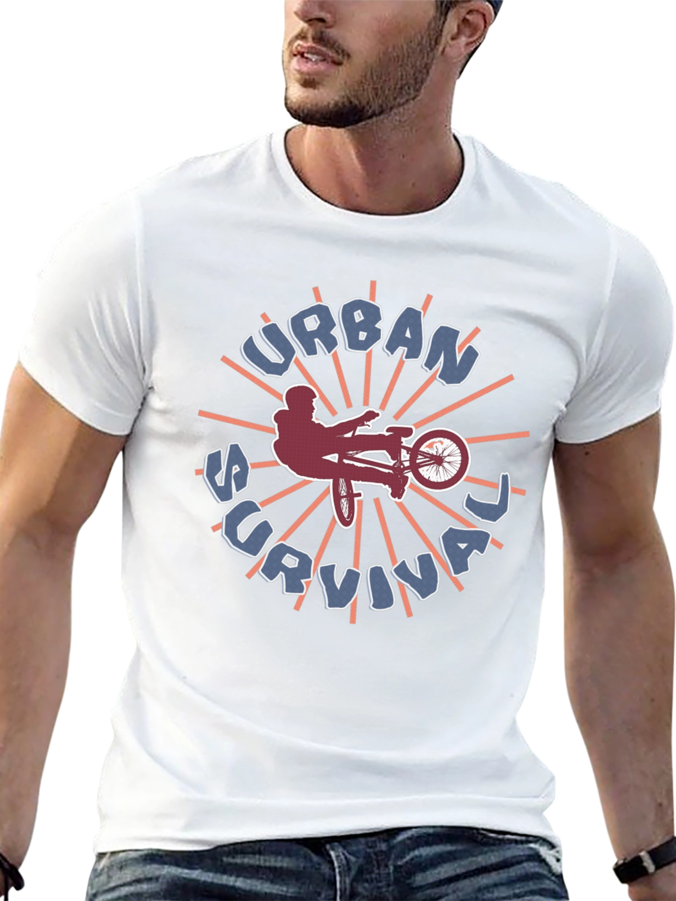 Urban Survival Graphic Tee - BMX Biker Style
