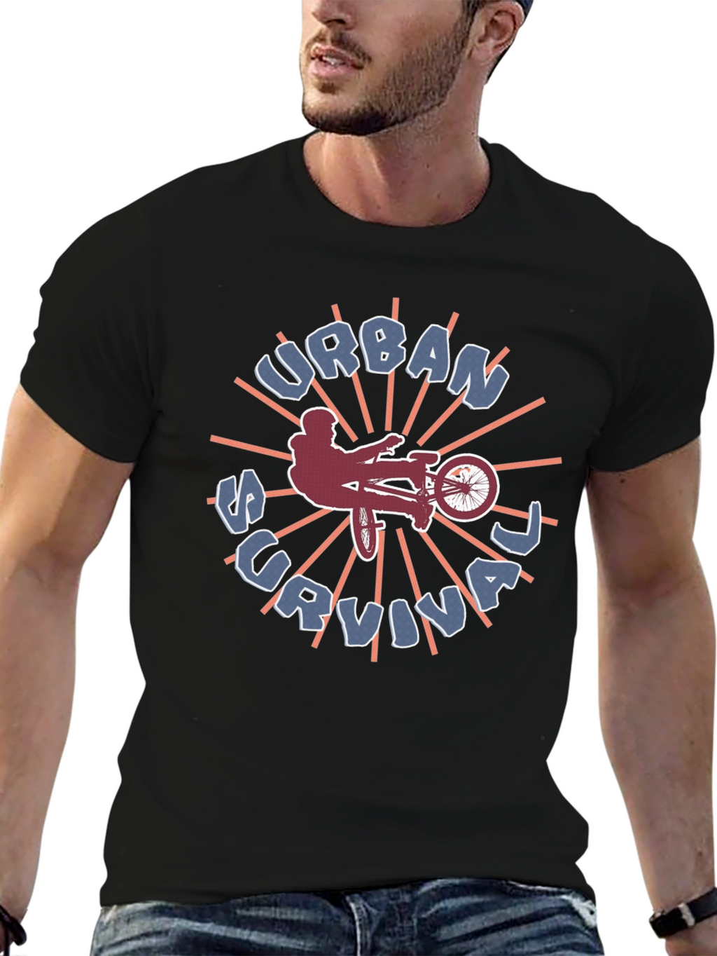Urban Survival Graphic Tee - BMX Biker Style