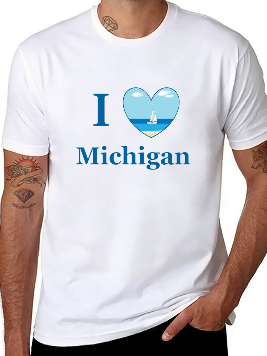 I Heart Michigan Tee - Sailboat Design