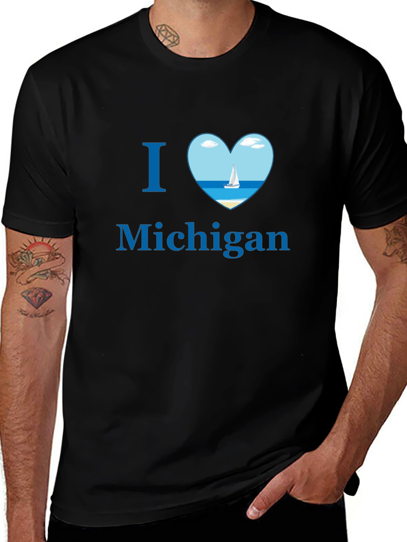 I Heart Michigan Tee - Sailboat Design