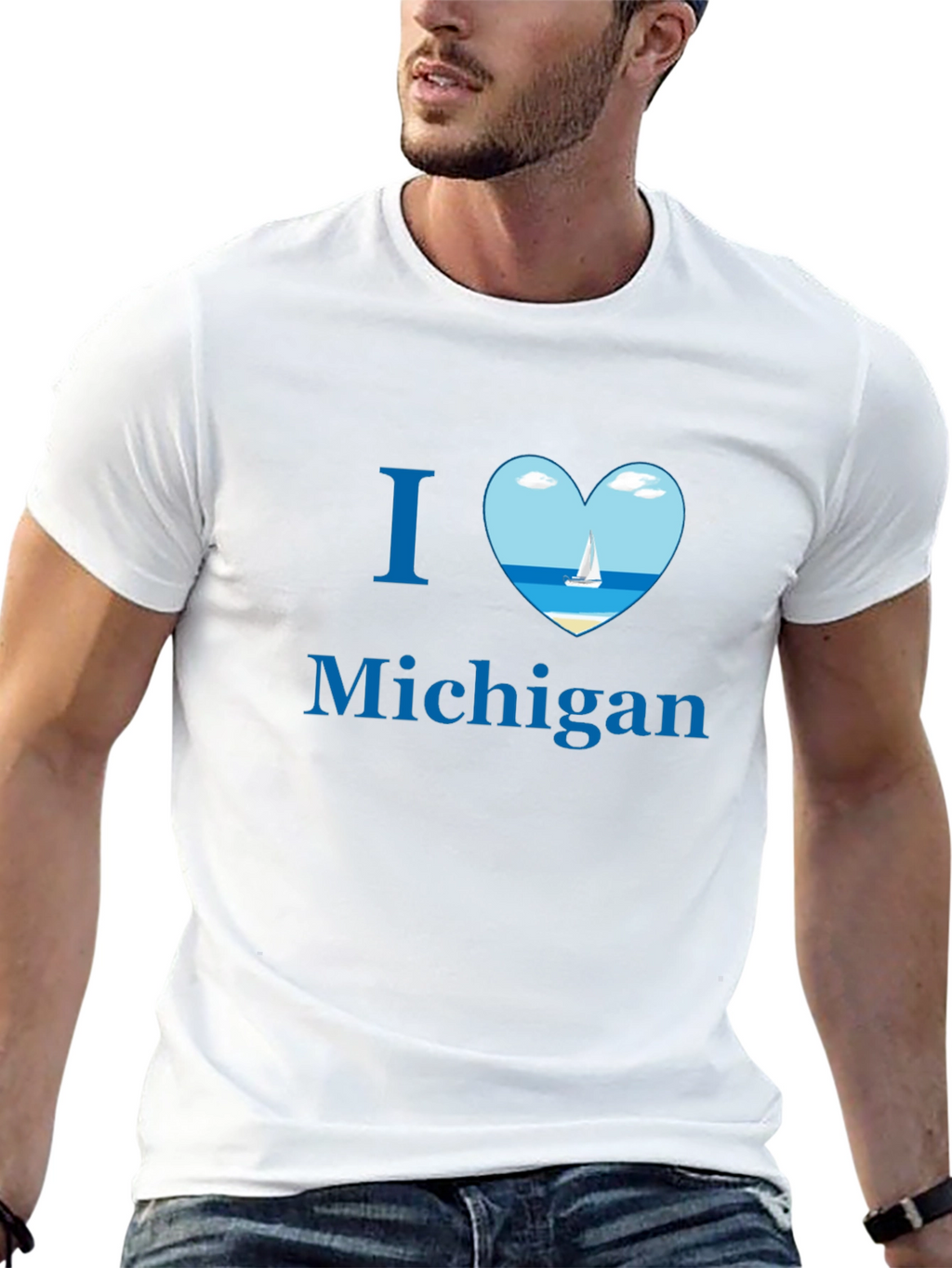 I Heart Michigan Tee - Sailboat Design