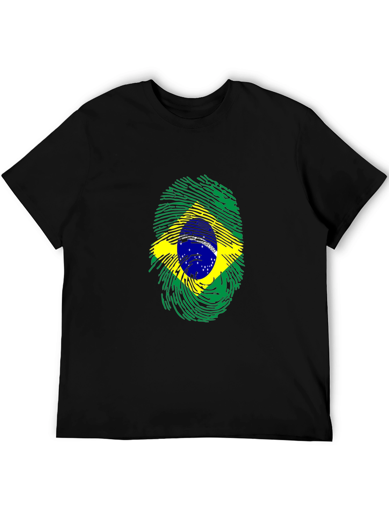 Brazil Flag Fingerprint Graphic Tee