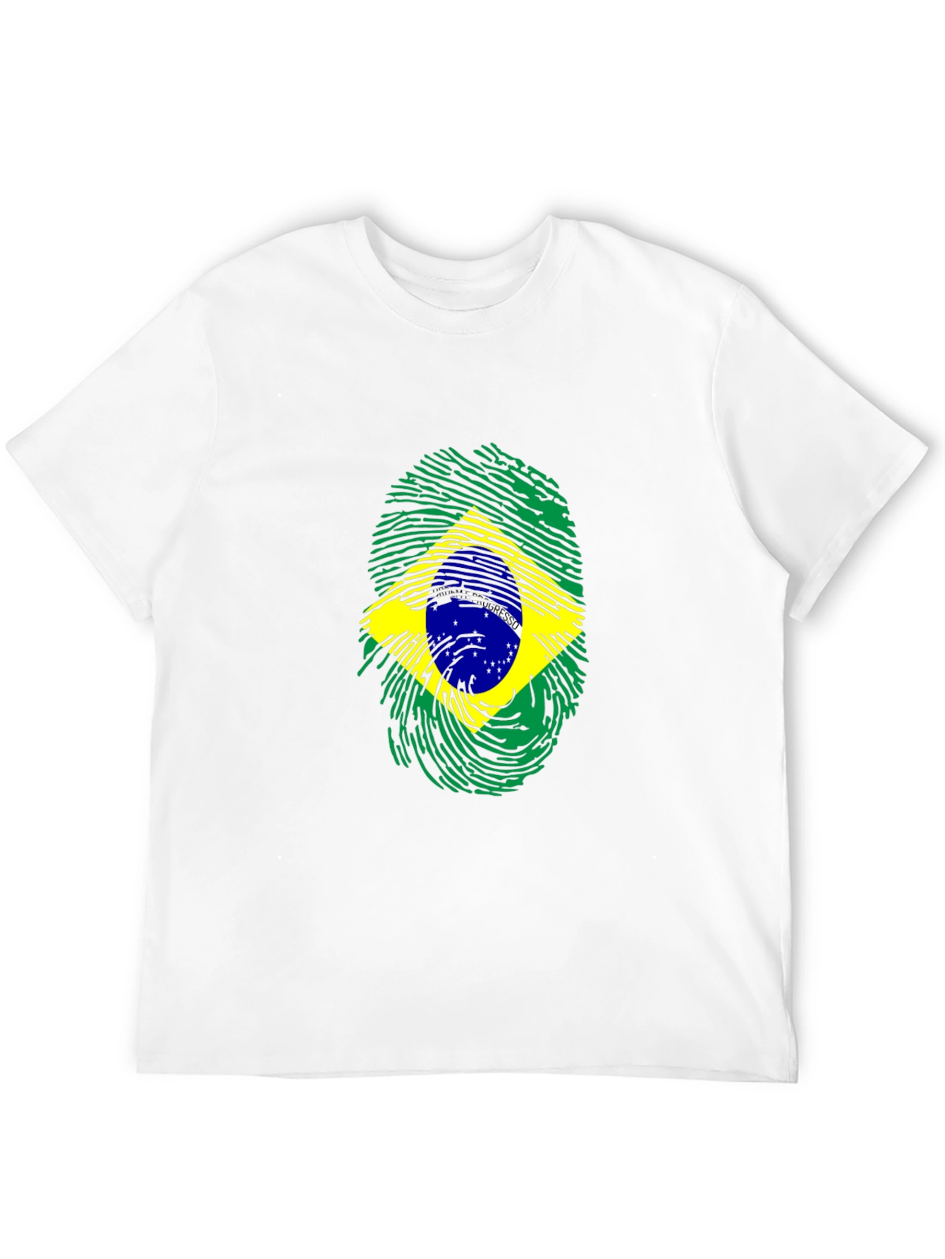Brazil Flag Fingerprint Graphic Tee
