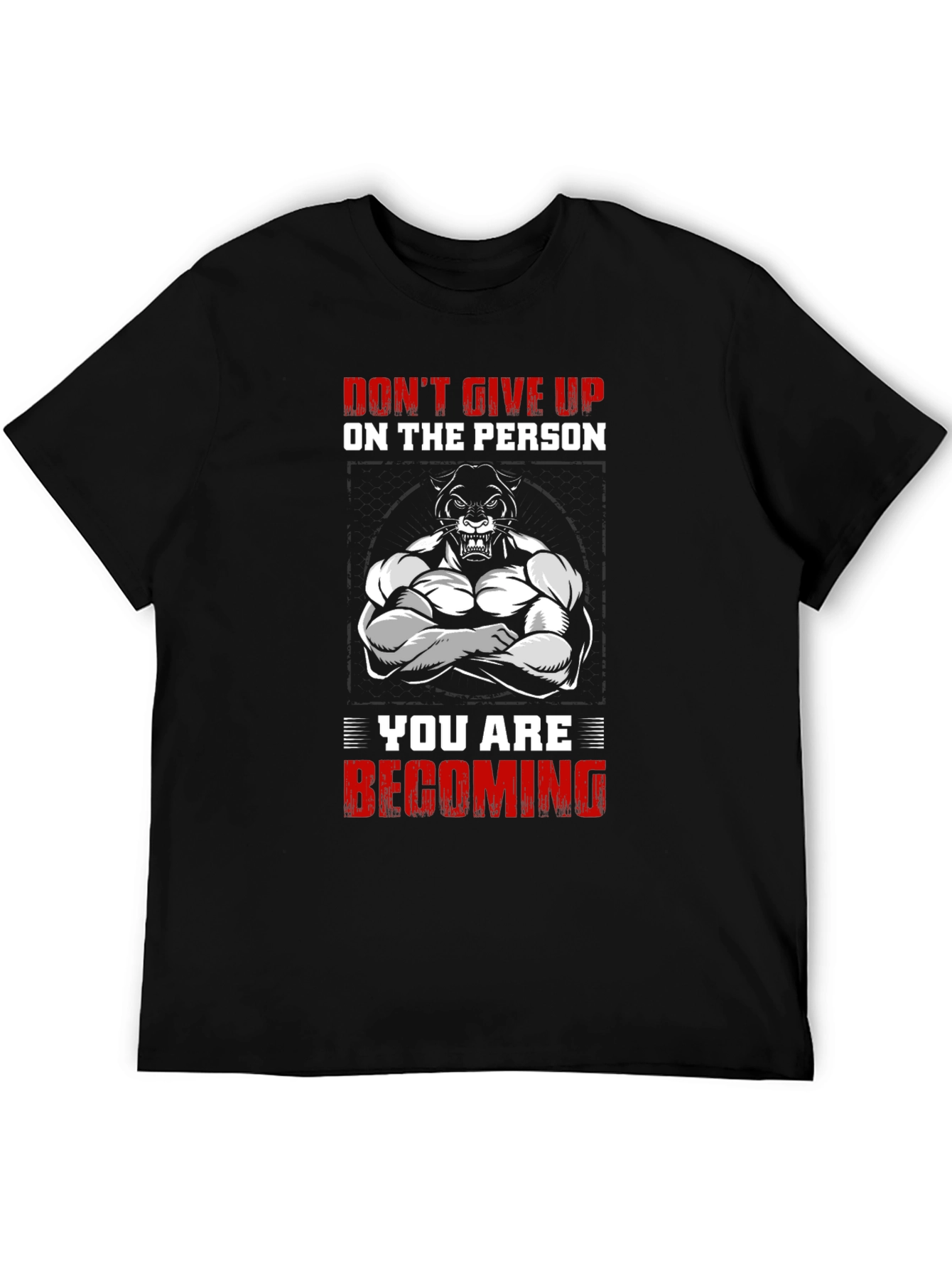 Motivational Bodybuilder Panther Graphic Tee