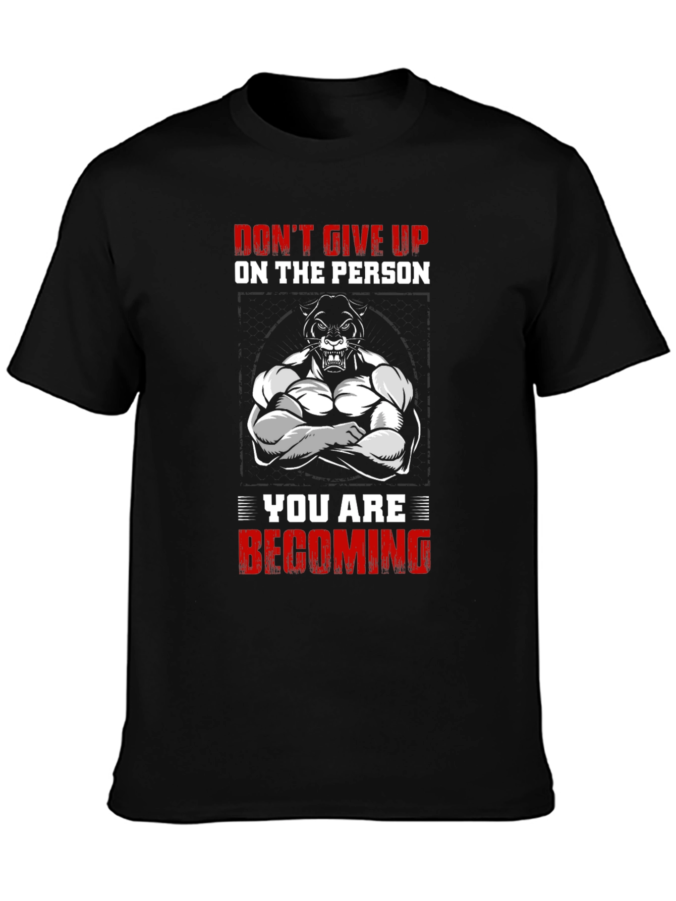Motivational Bodybuilder Panther Graphic Tee