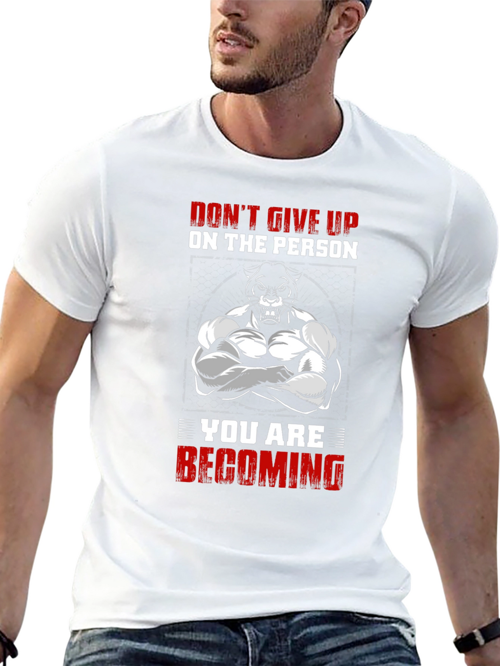 Motivational Bodybuilder Panther Graphic Tee