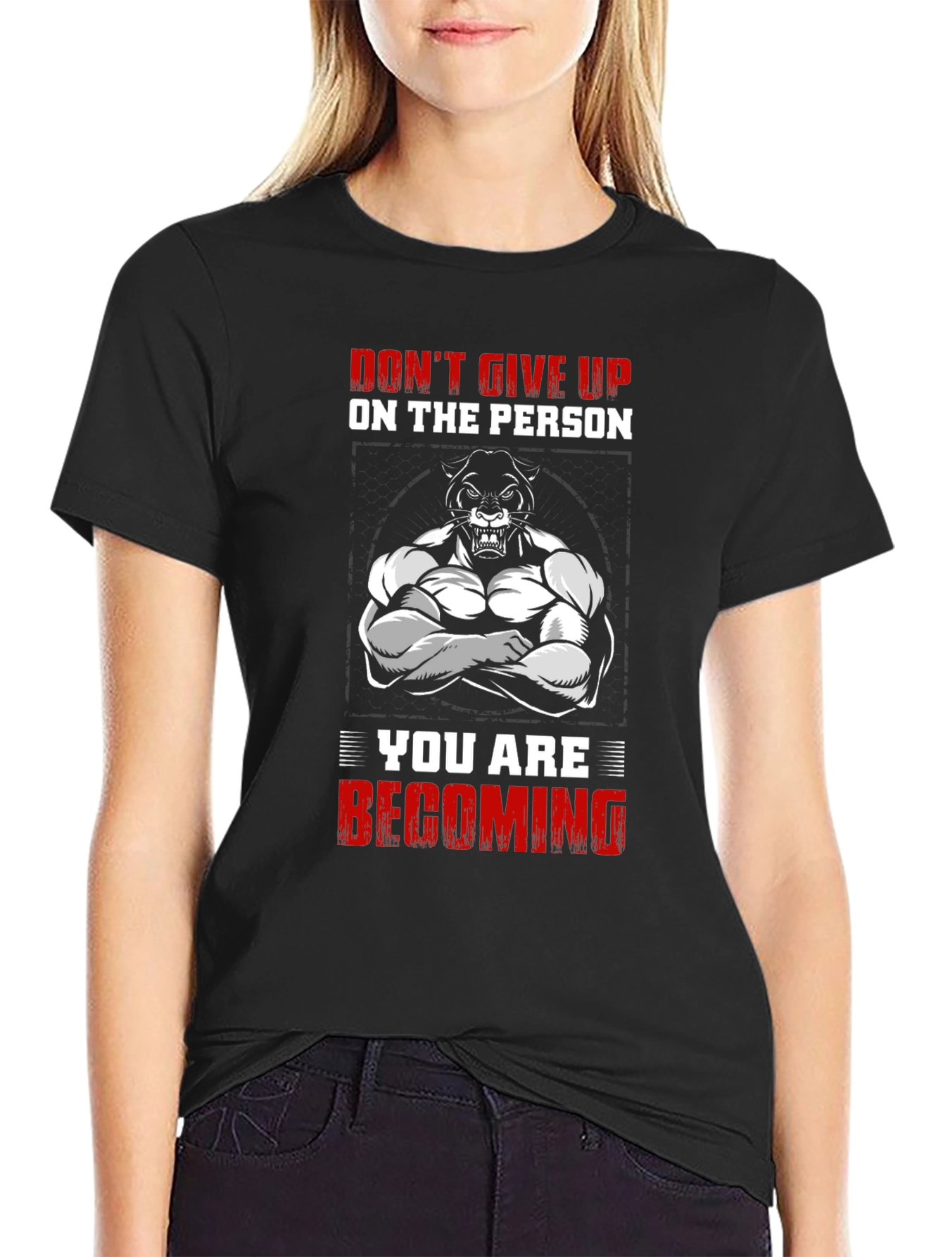 Motivational Bodybuilder Panther Graphic Tee