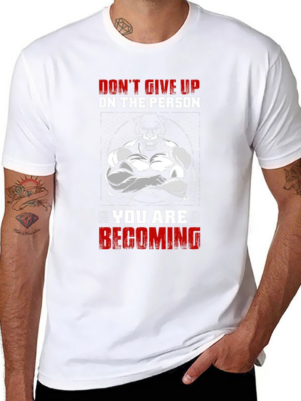 Motivational Bodybuilder Panther Graphic Tee