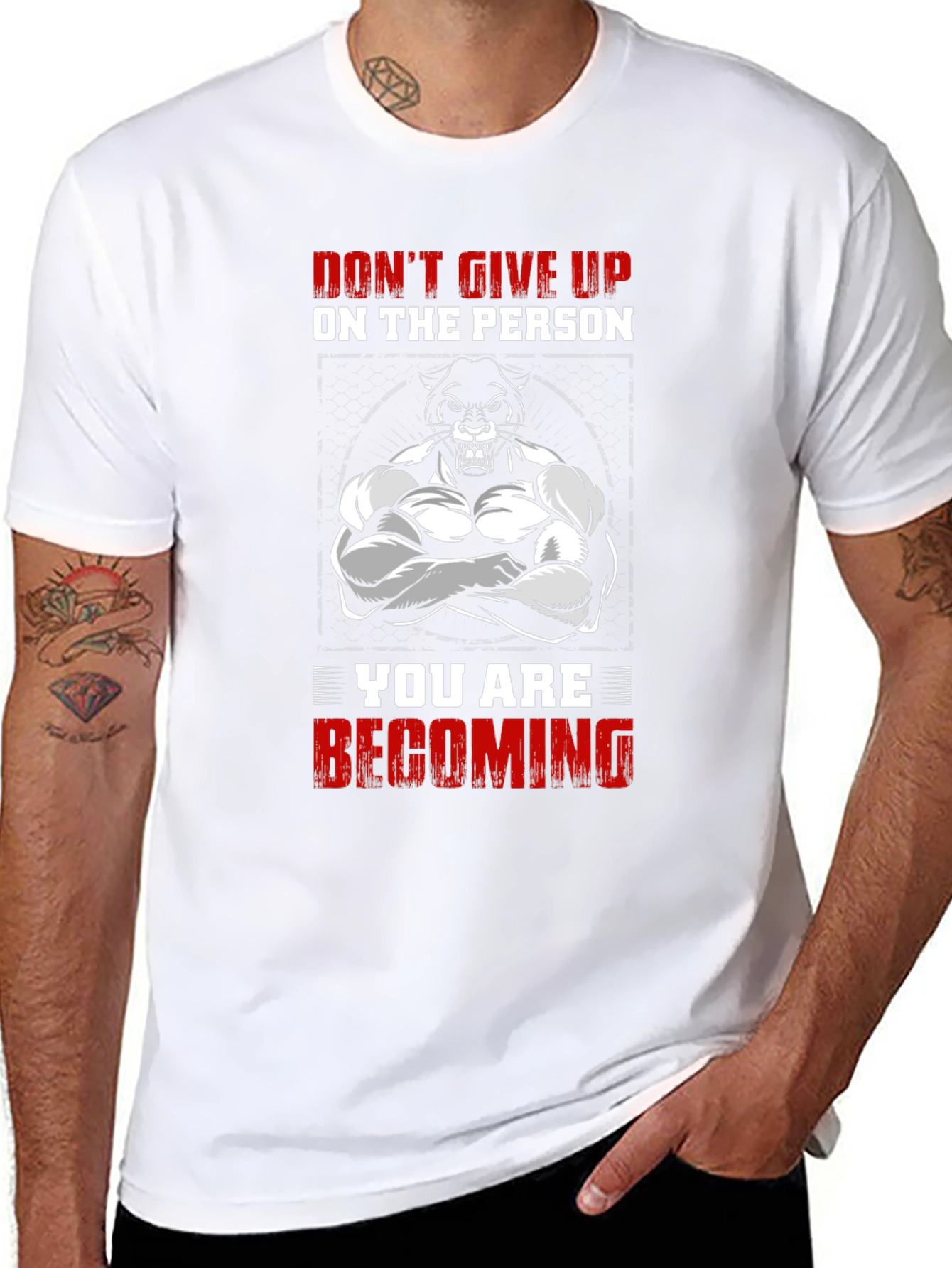 Motivational Bodybuilder Panther Graphic Tee