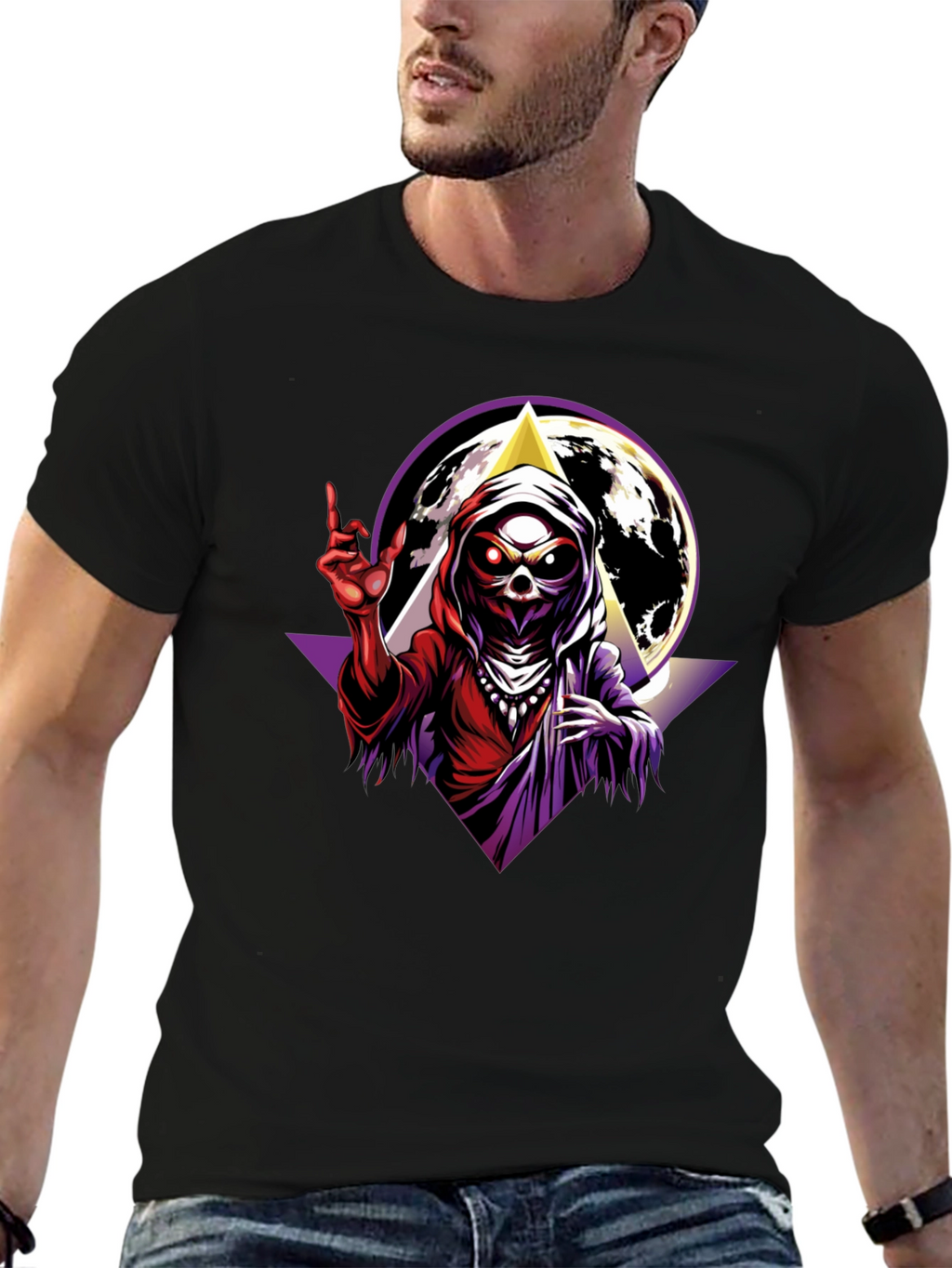 Grim Reaper Graphic T-Shirt - Black