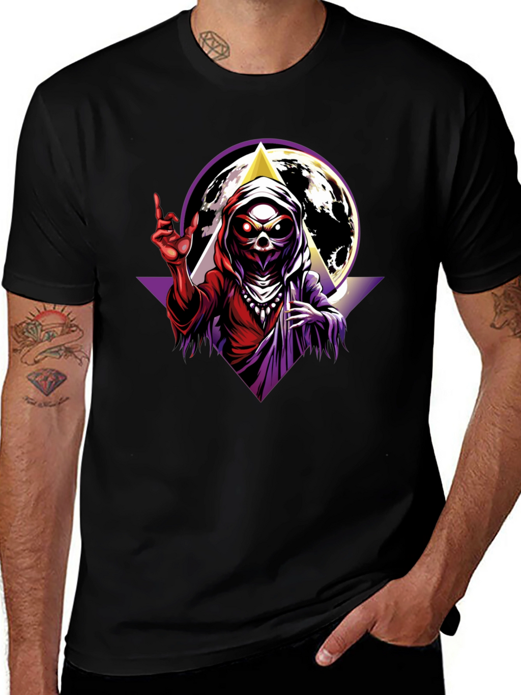 Grim Reaper Graphic T-Shirt - Black