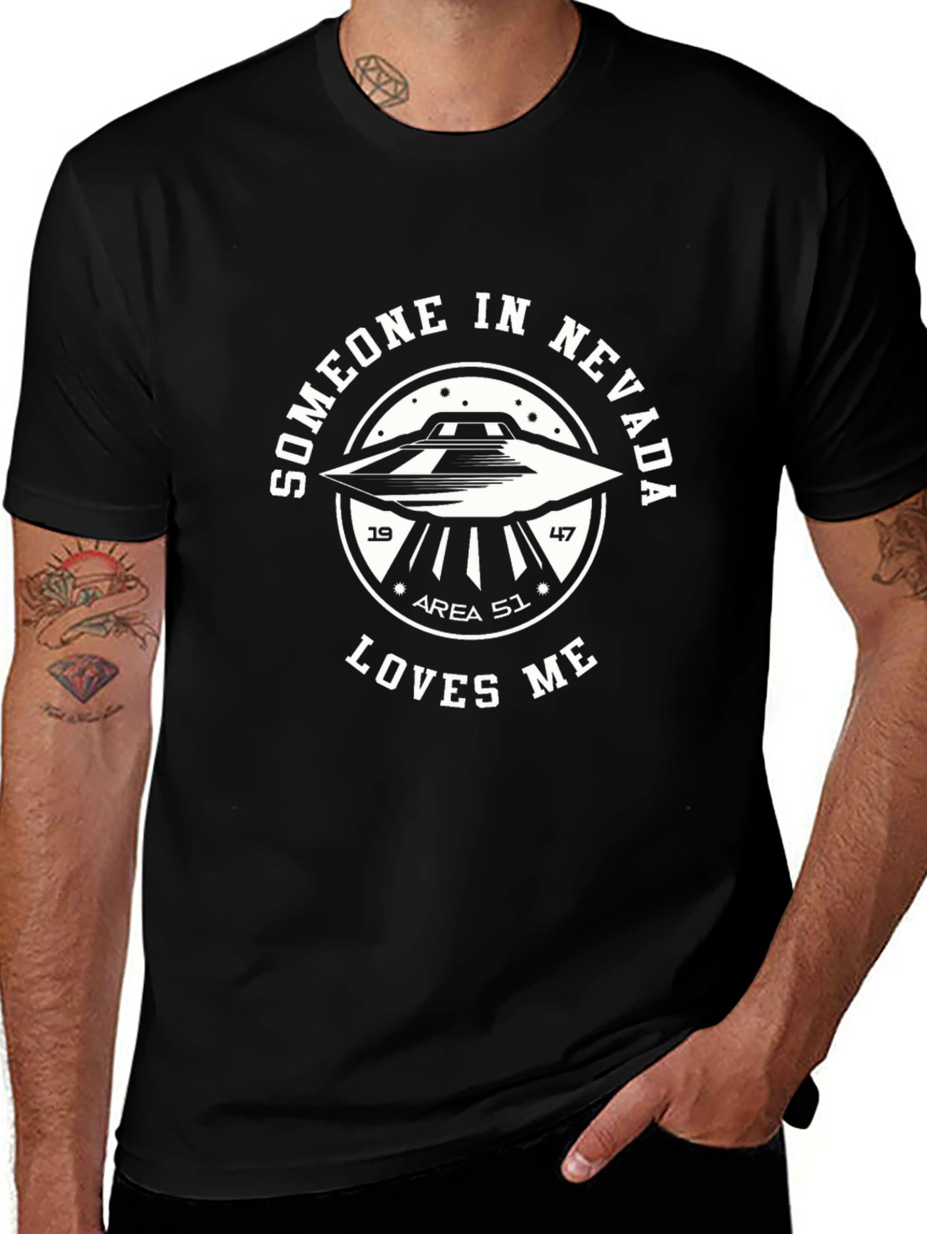 Area 51 UFO T-Shirt - Someone in Nevada Loves Me