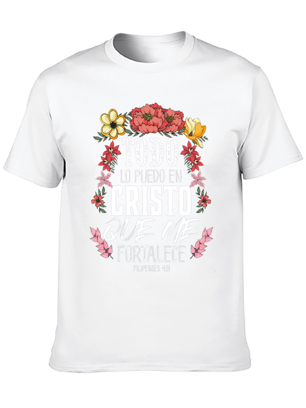 Faith-Inspired Tee: Floral Christ Quote Shirt