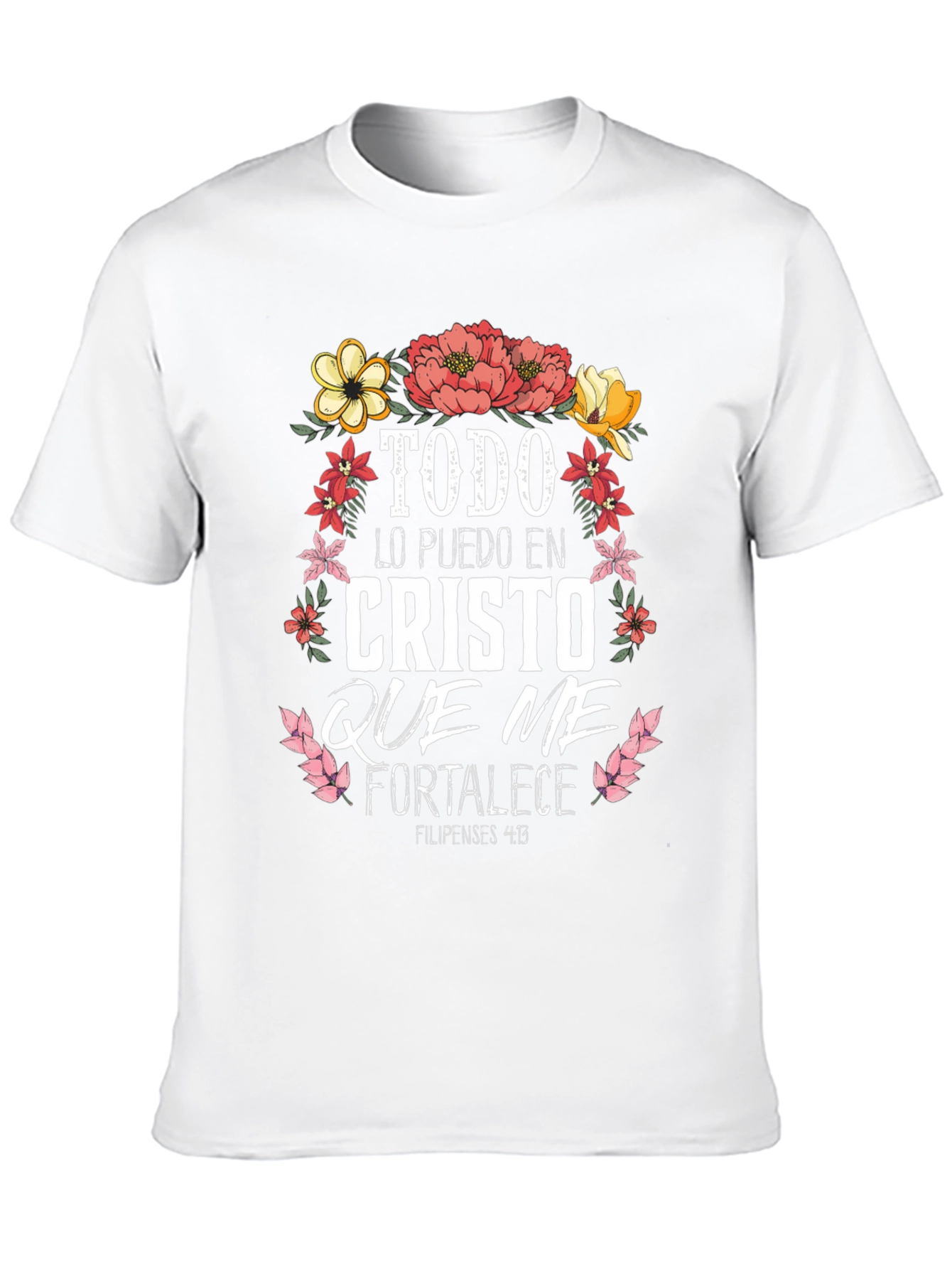 Faith-Inspired Tee: Floral Christ Quote Shirt