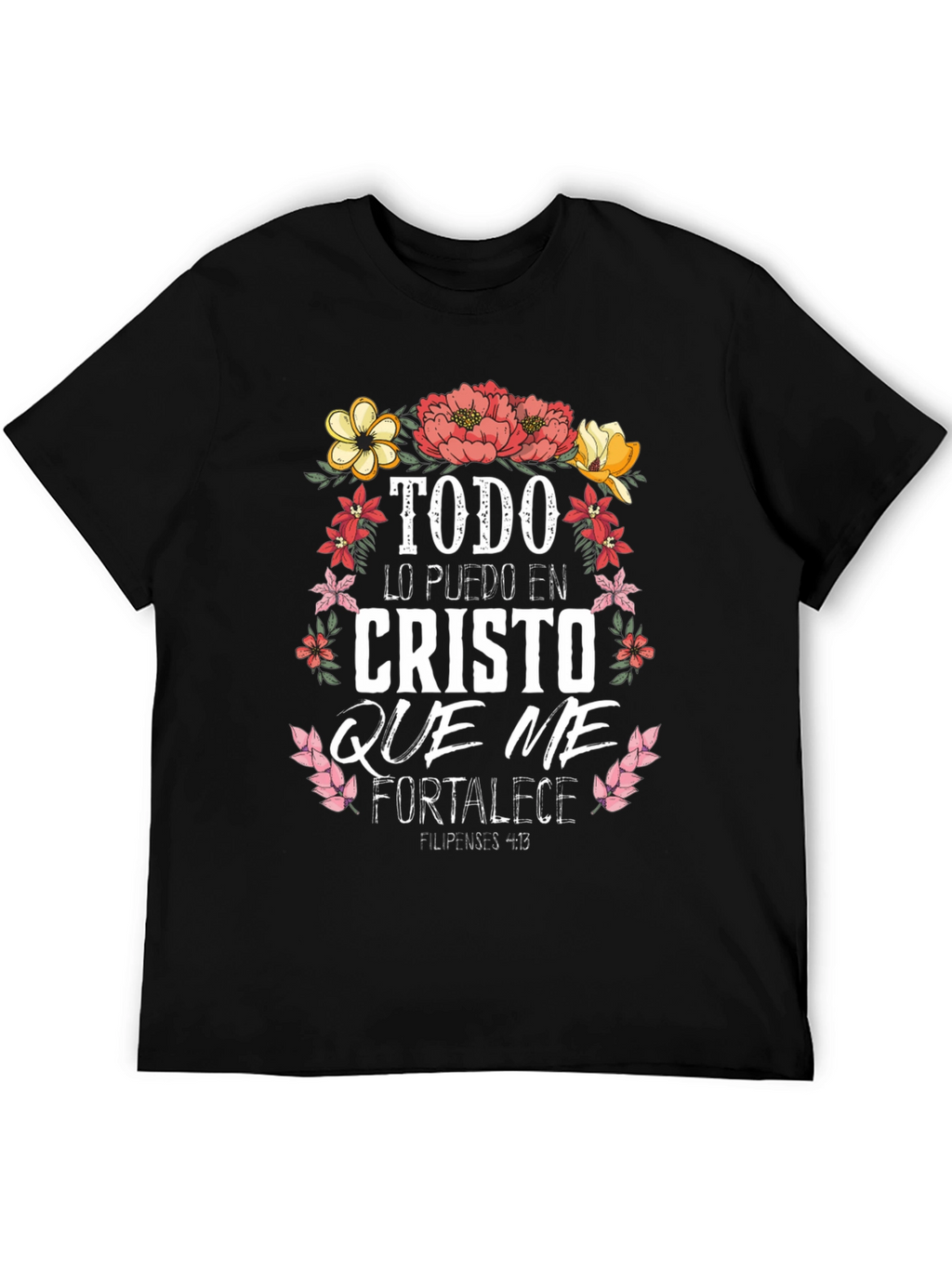 Faith-Inspired Tee: Floral Christ Quote Shirt