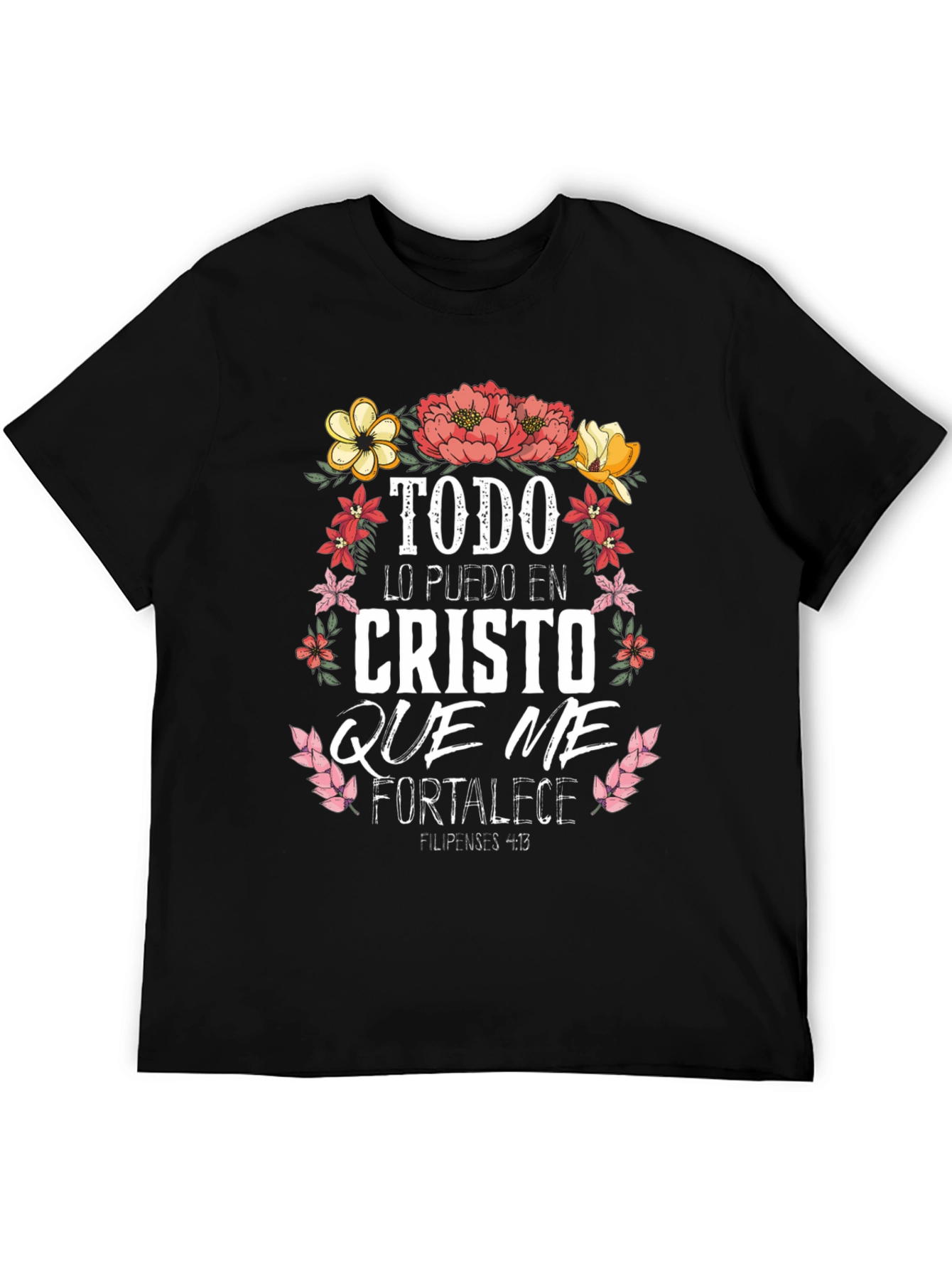 Faith-Inspired Tee: Floral Christ Quote Shirt