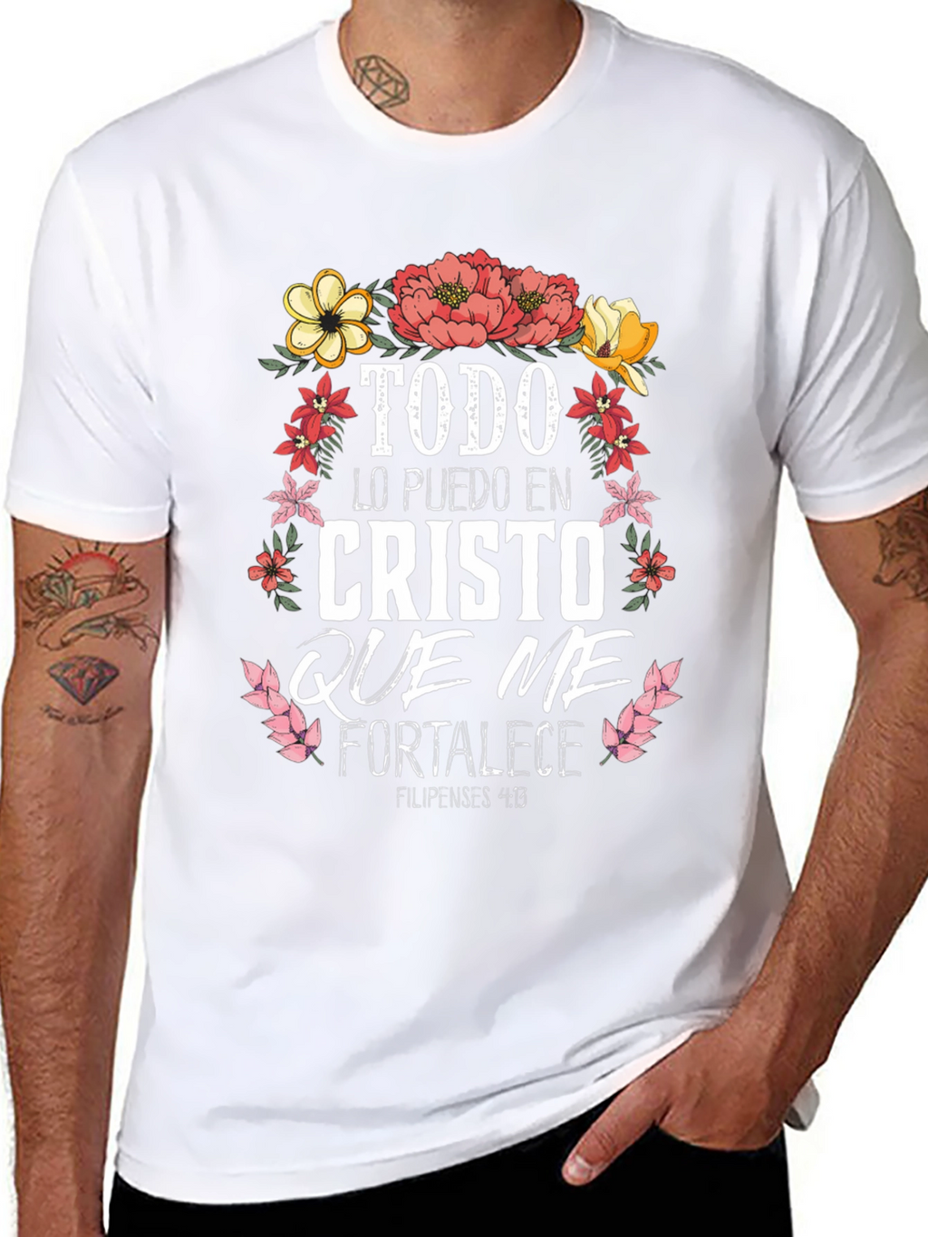 Faith-Inspired Tee: Floral Christ Quote Shirt
