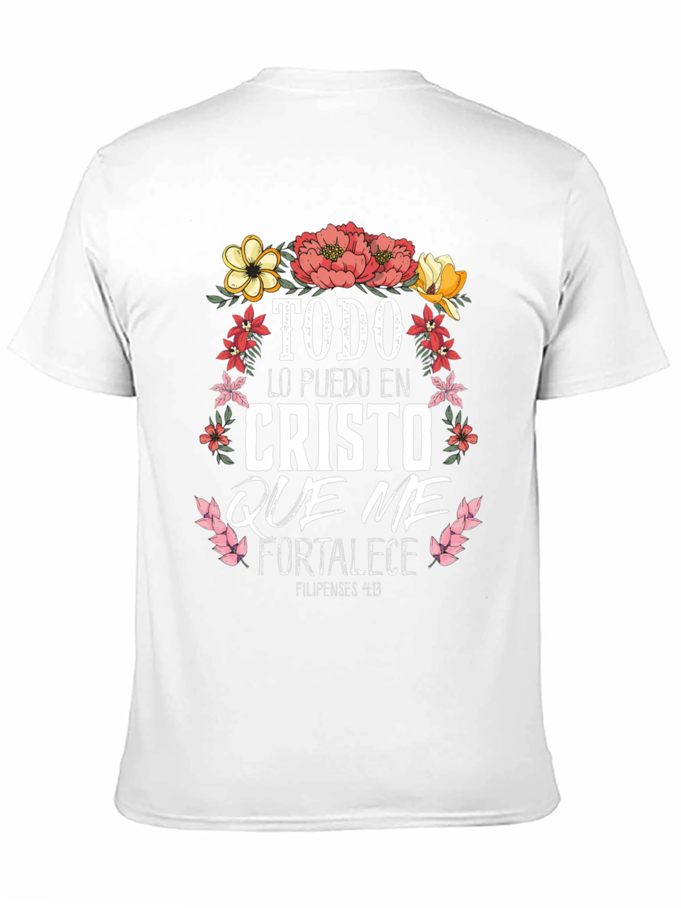 Faith-Inspired Tee: Floral Christ Quote Shirt