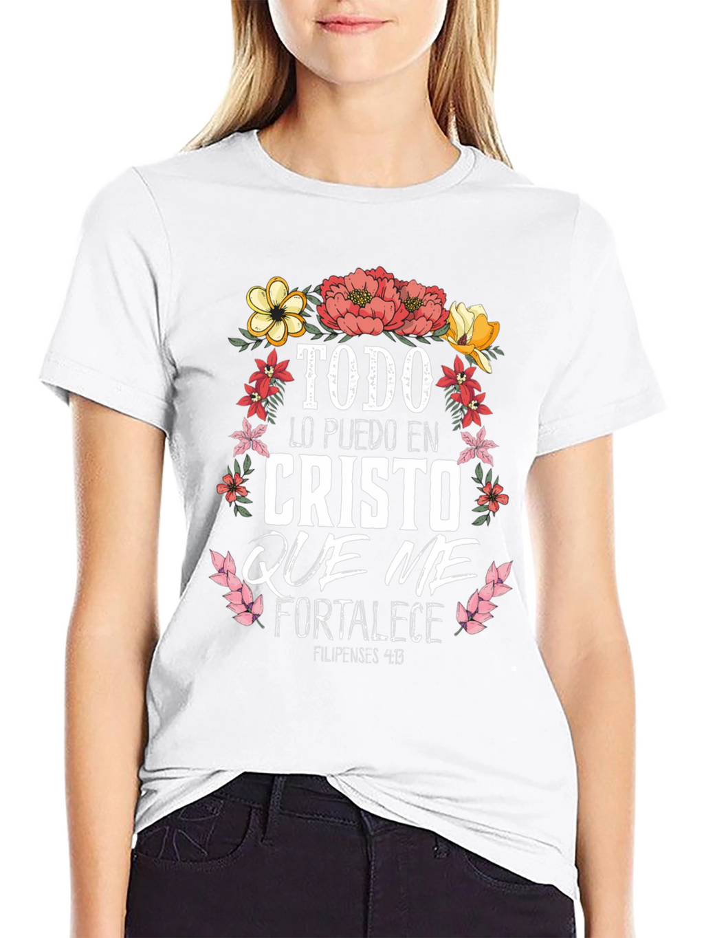 Faith-Inspired Tee: Floral Christ Quote Shirt