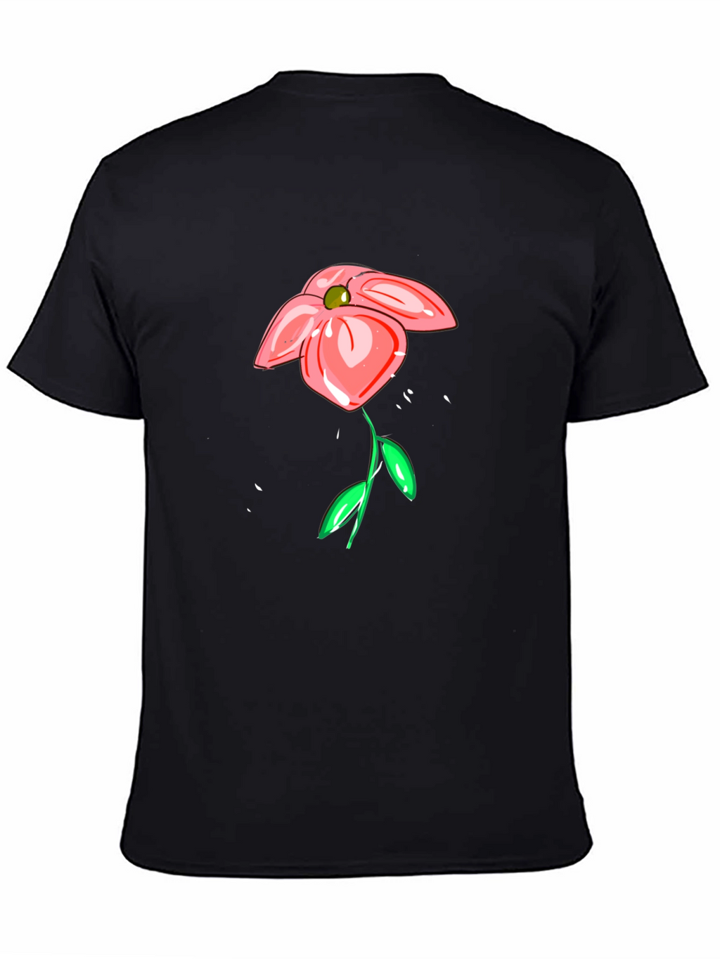 Floral Sketch Black T-Shirt