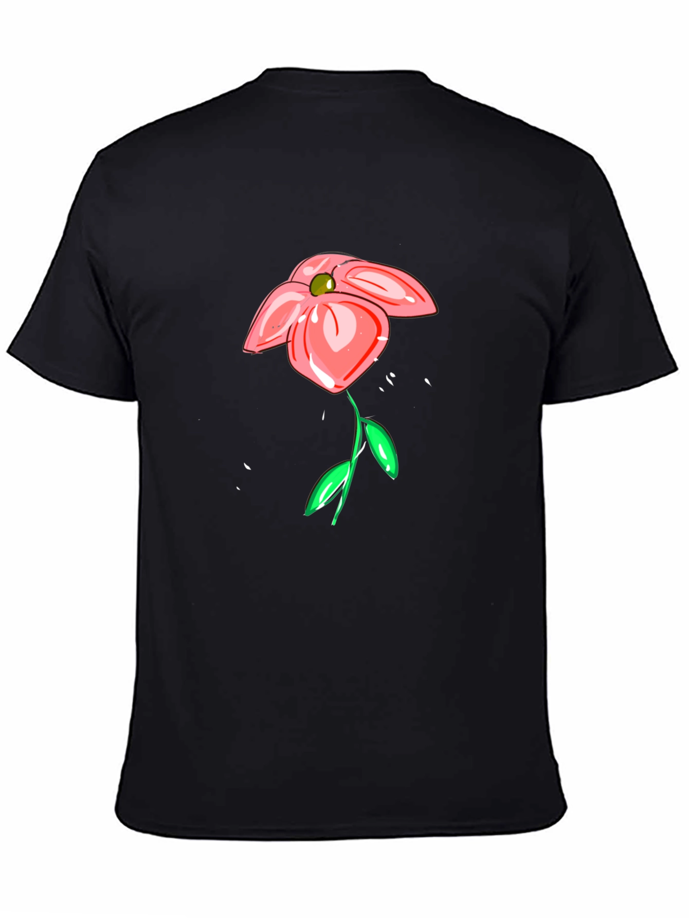 Floral Sketch Black T-Shirt