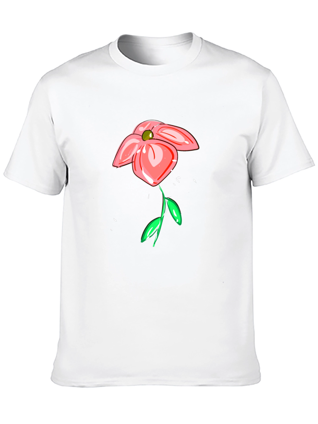 Floral Sketch Black T-Shirt