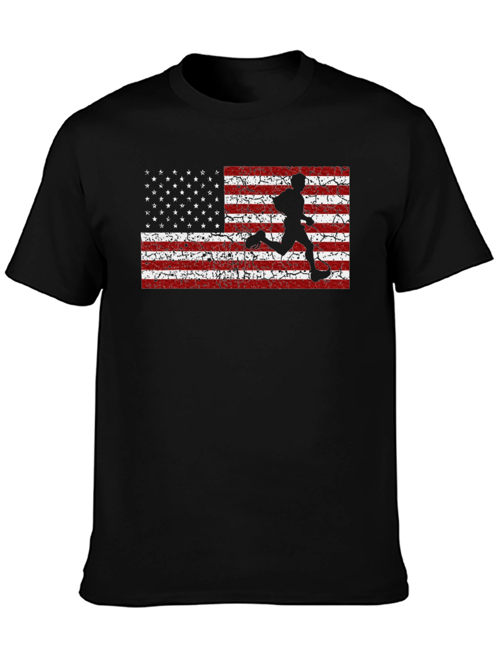 American Flag Runner Graphic T-Shirt