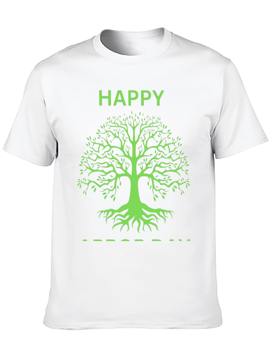 Happy Tree Graphic Tee - Black Cotton T-Shirt