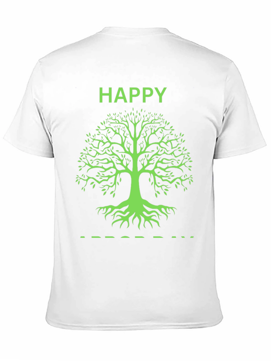 Happy Tree Graphic Tee - Black Cotton T-Shirt