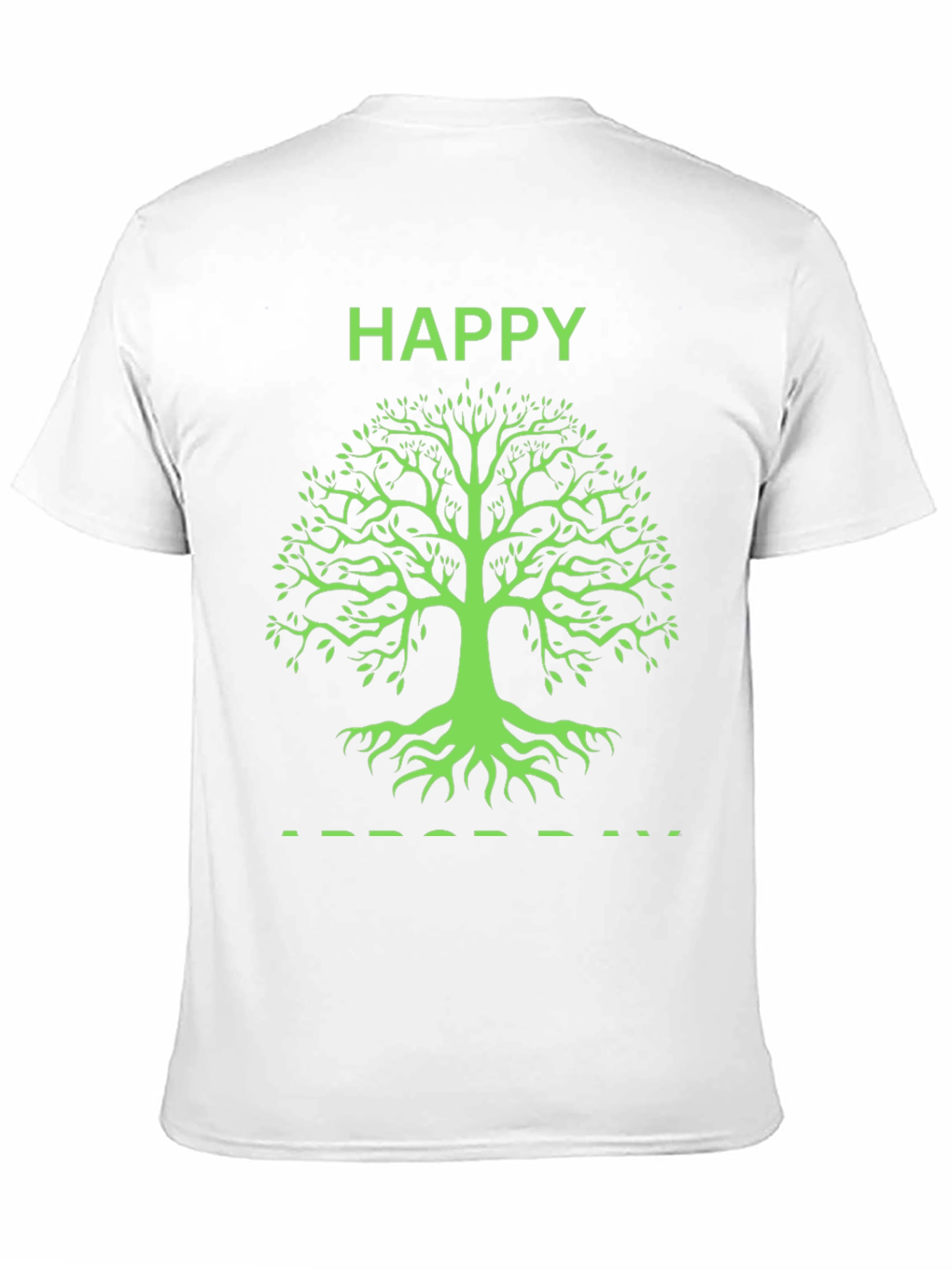 Happy Tree Graphic Tee - Black Cotton T-Shirt