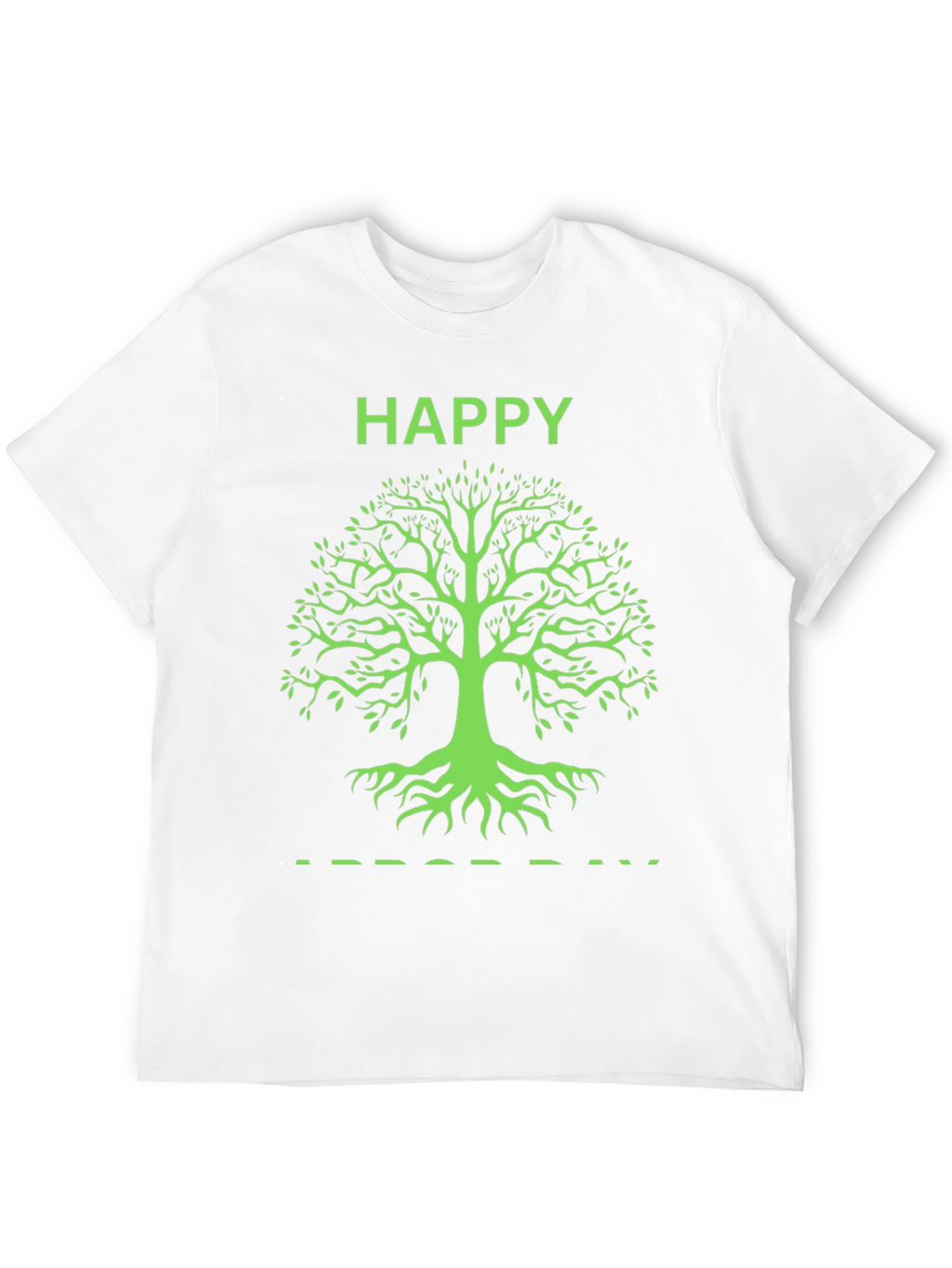 Happy Tree Graphic Tee - Black Cotton T-Shirt