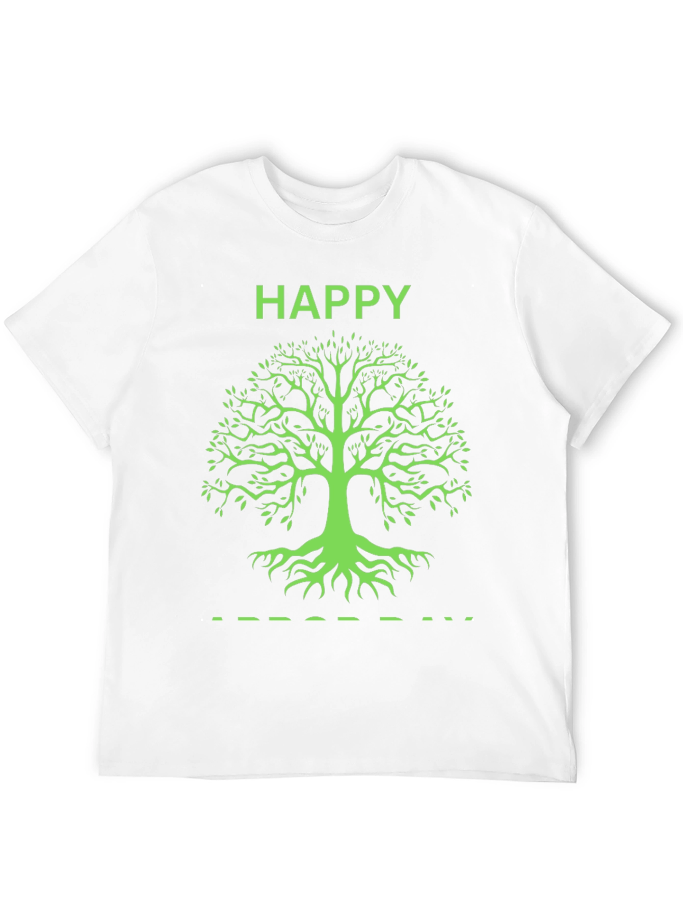 Happy Tree Graphic Tee - Black Cotton T-Shirt