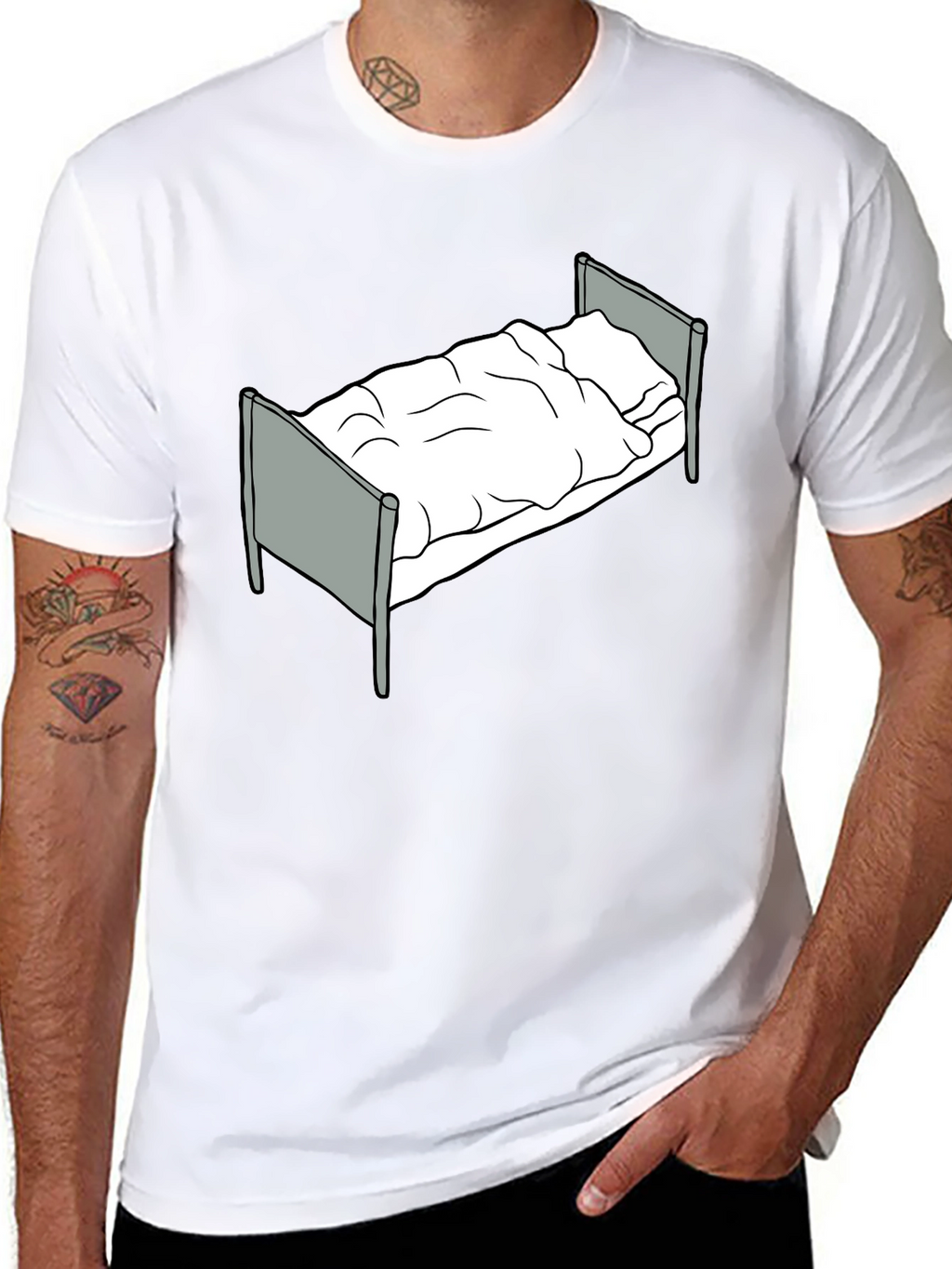Bed Graphic T-Shirt - Relaxed Fit Black Tee