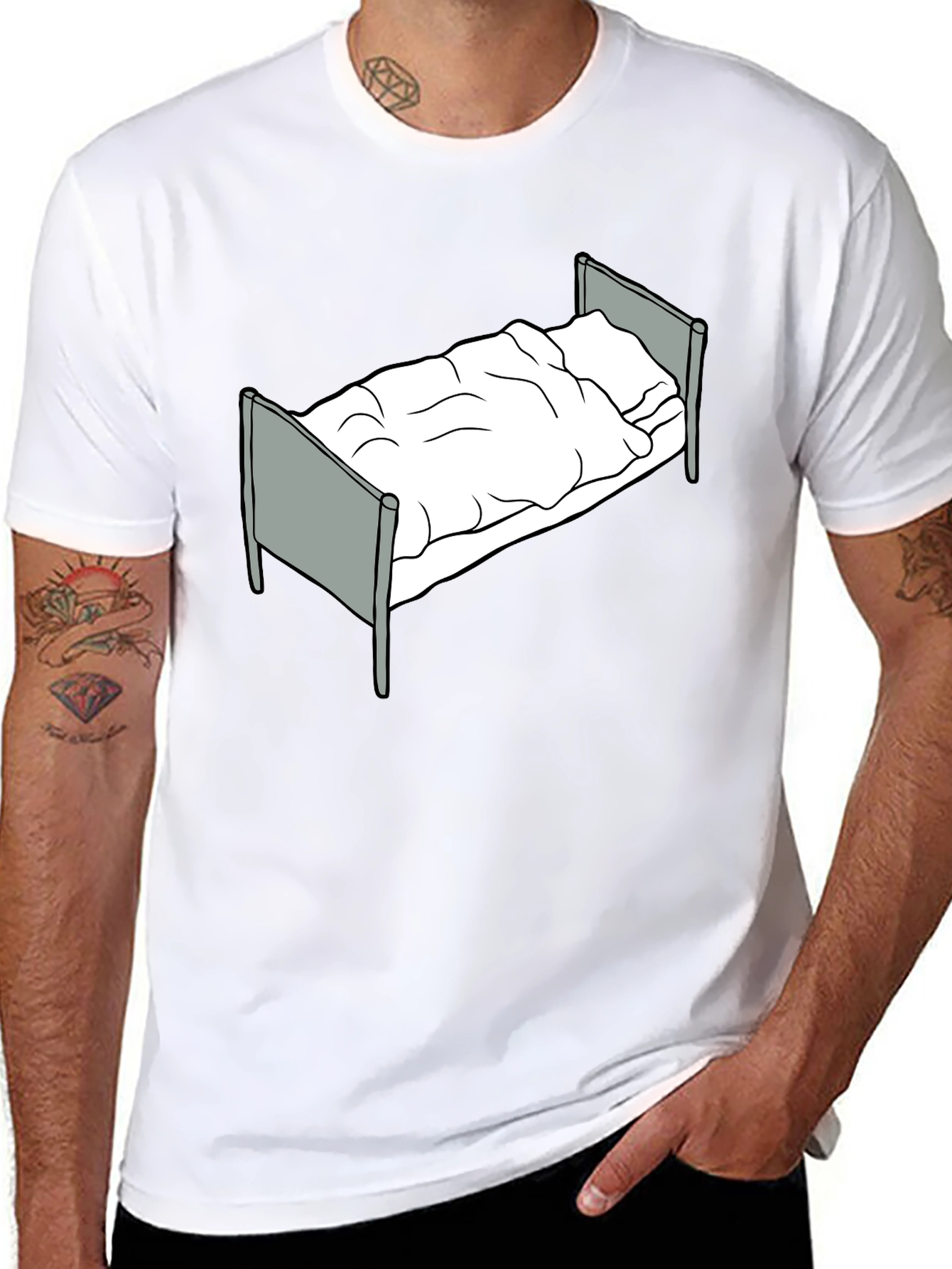 Bed Graphic T-Shirt - Relaxed Fit Black Tee