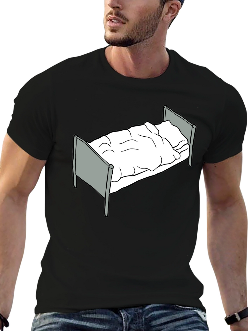 Bed Graphic T-Shirt - Relaxed Fit Black Tee
