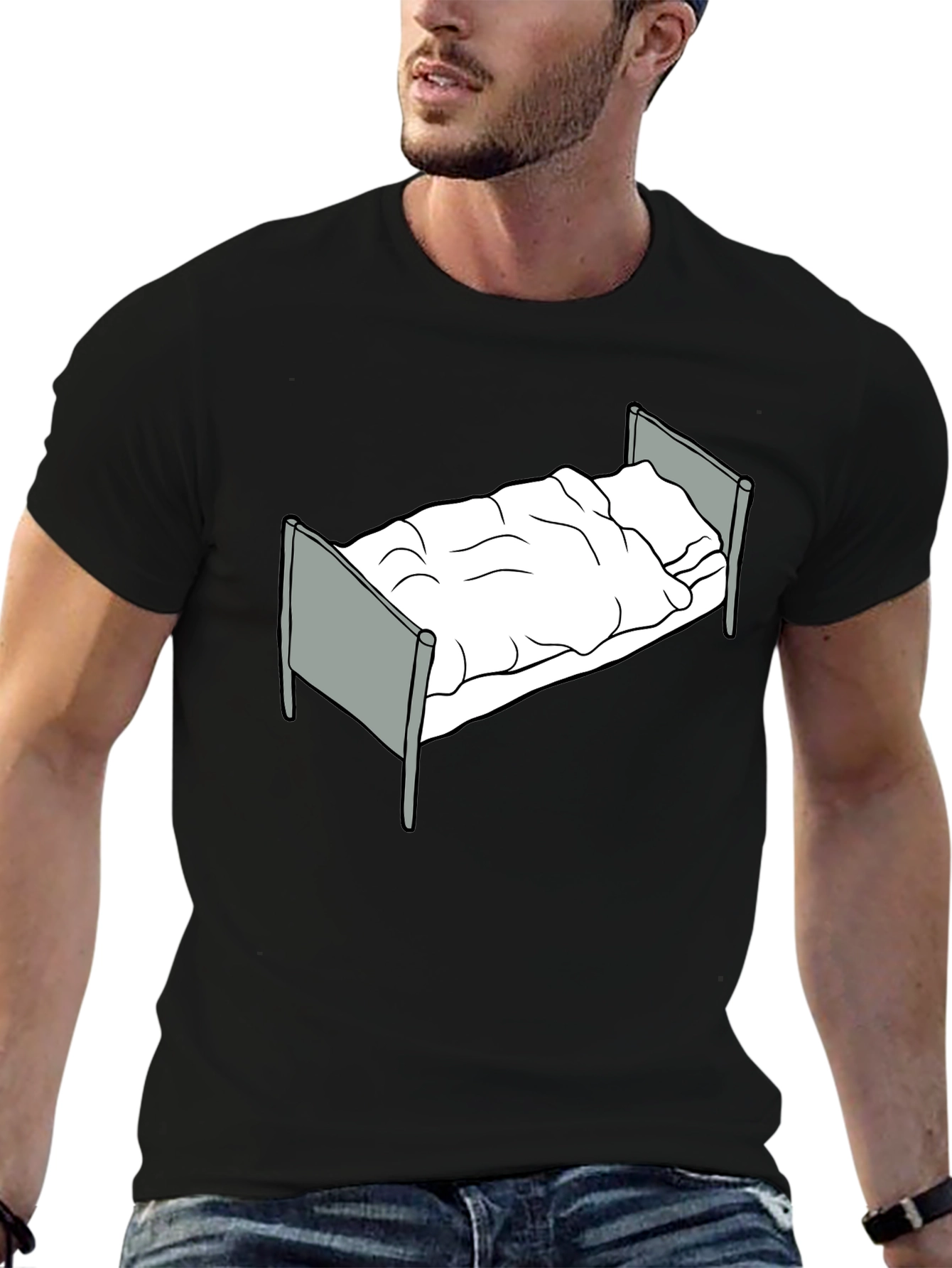 Bed Graphic T-Shirt - Relaxed Fit Black Tee