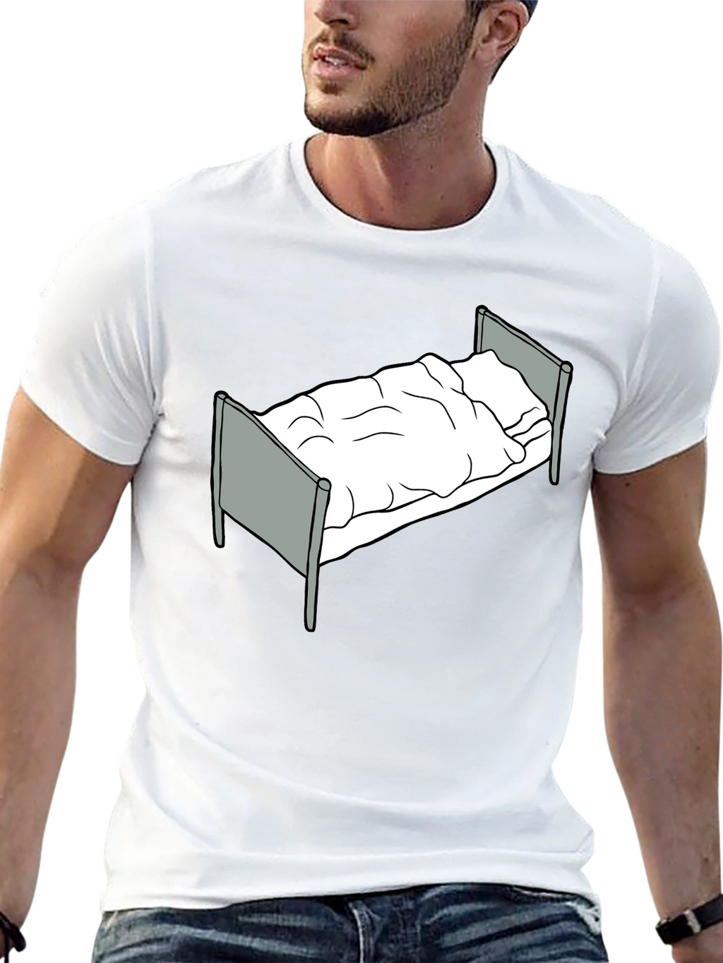 Bed Graphic T-Shirt - Relaxed Fit Black Tee