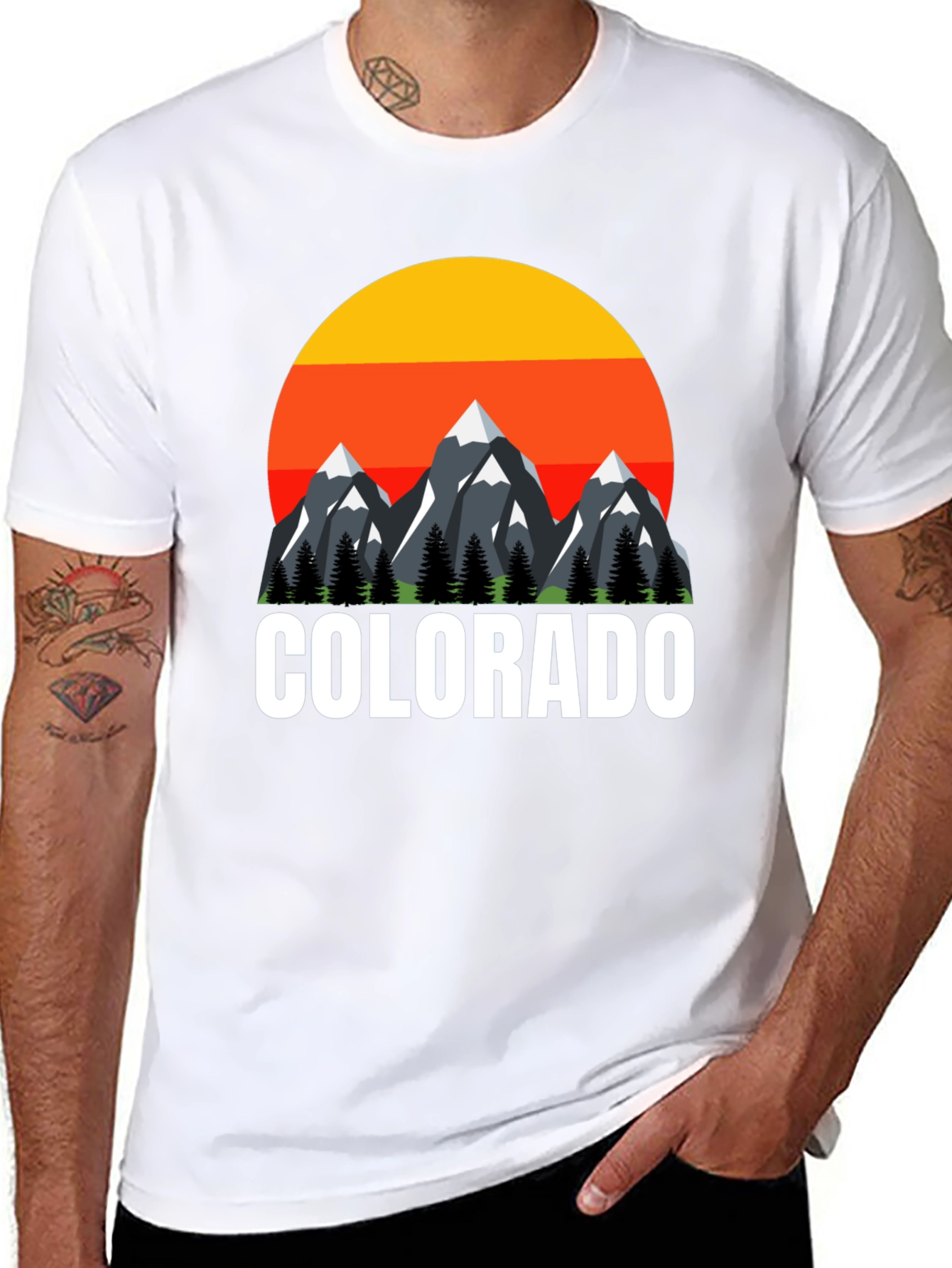 Colorado Mountain Sunset Graphic T-Shirt